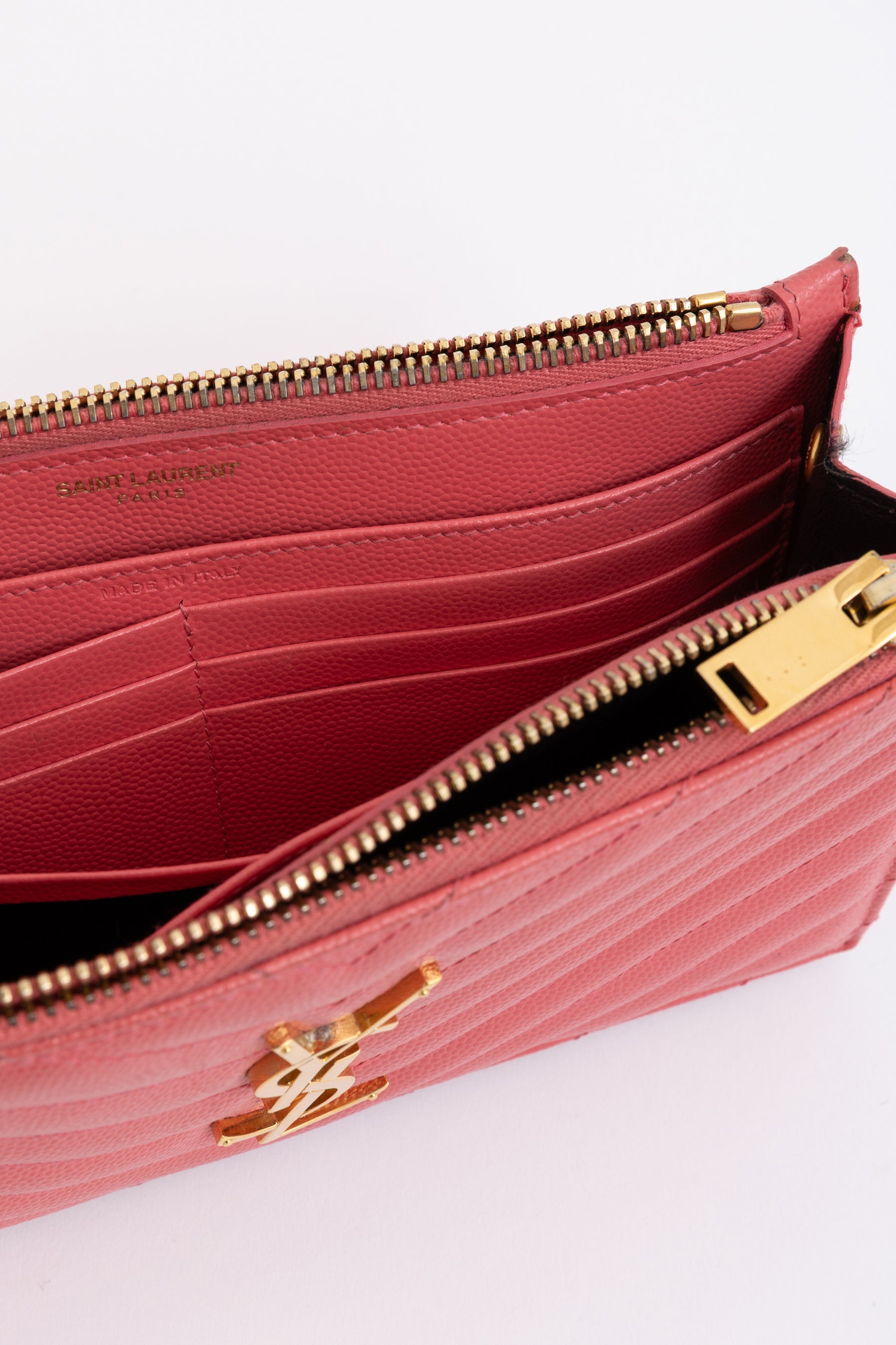 Double Zipped Logo Clutch
