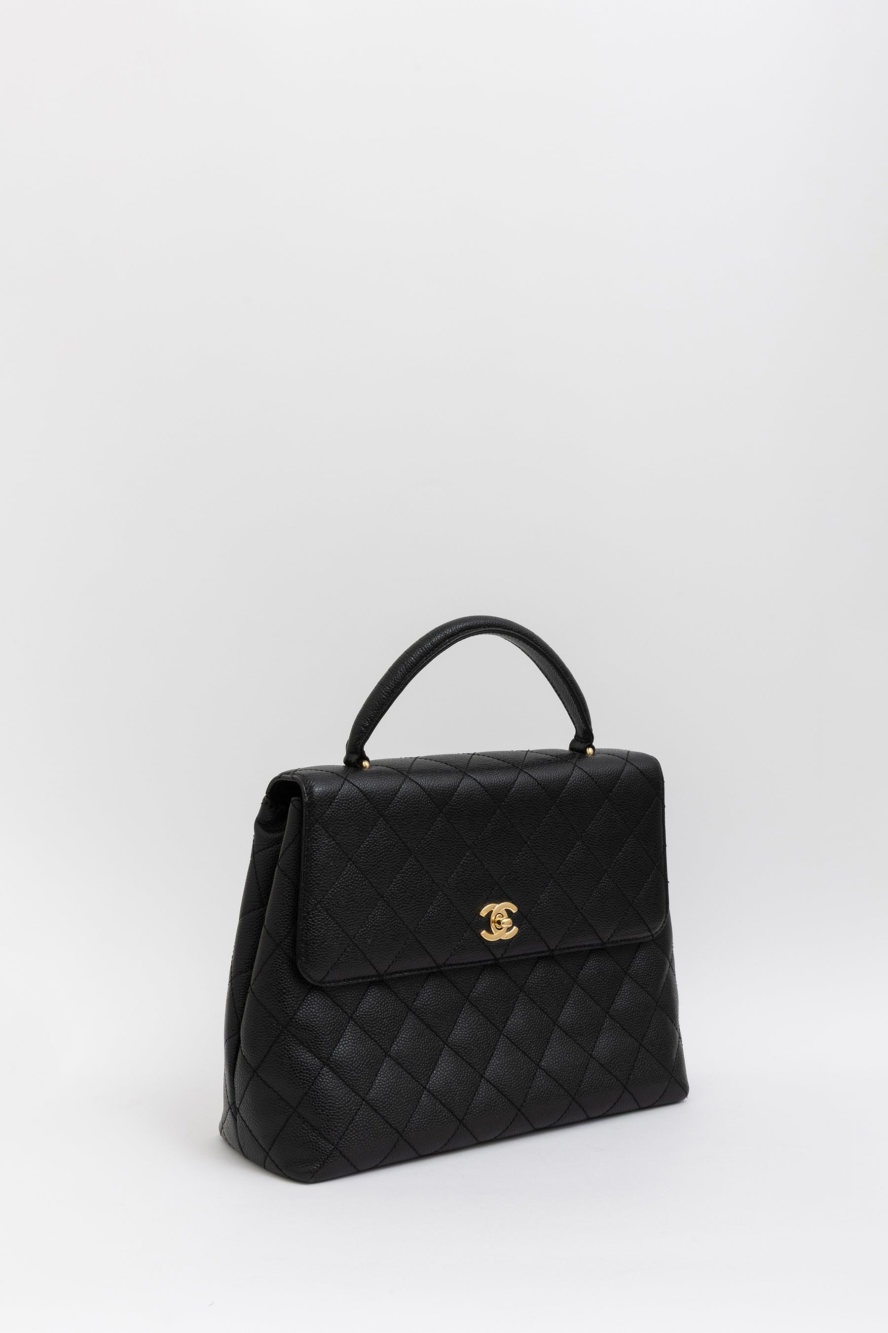 Quilted Caviar Leather Kelly Bag