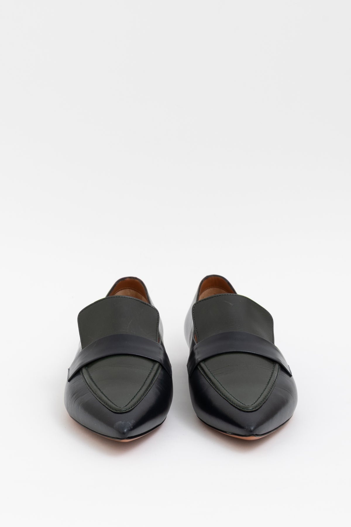Celine Pointed Loafer In Navy