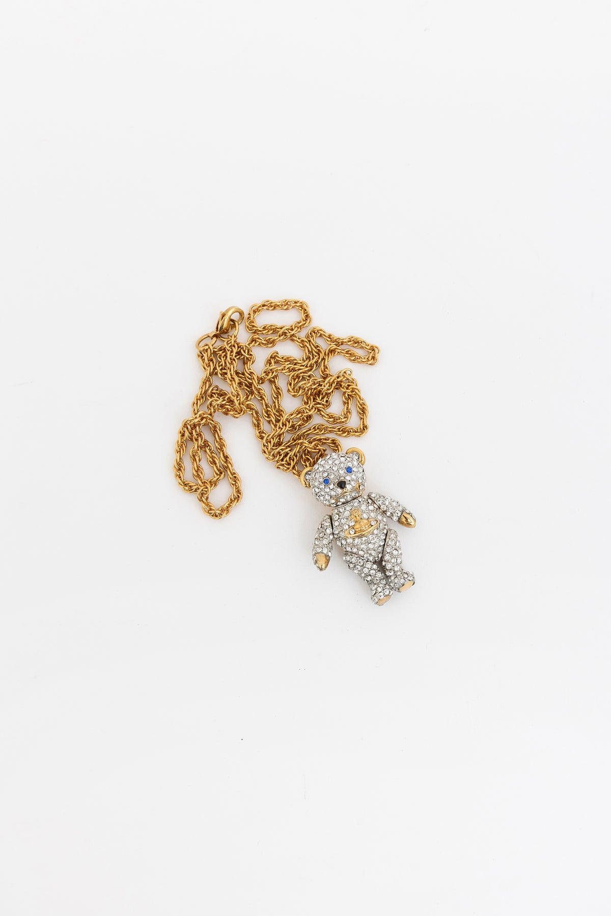 Crystal Teddy Bear Pendant Necklace