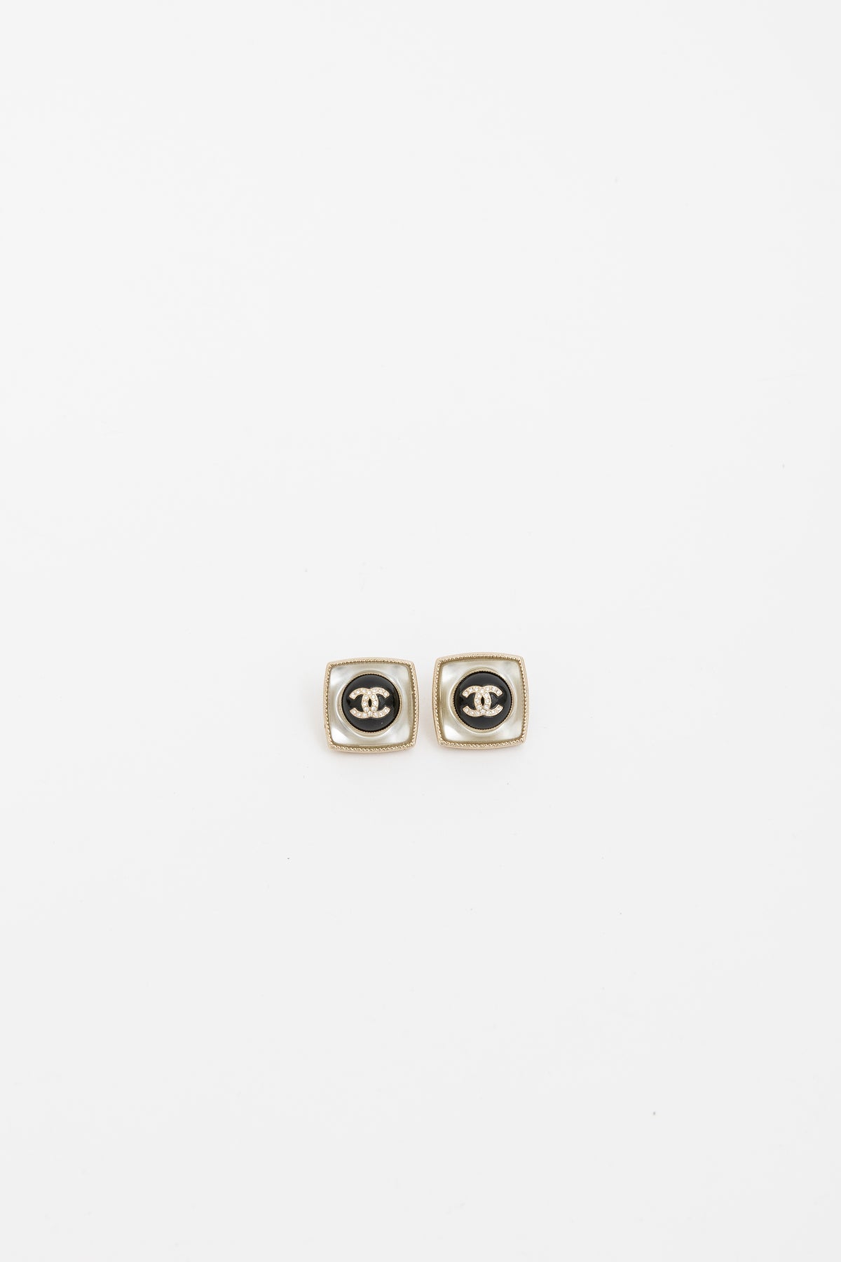 Square Logo Stud Earrings
