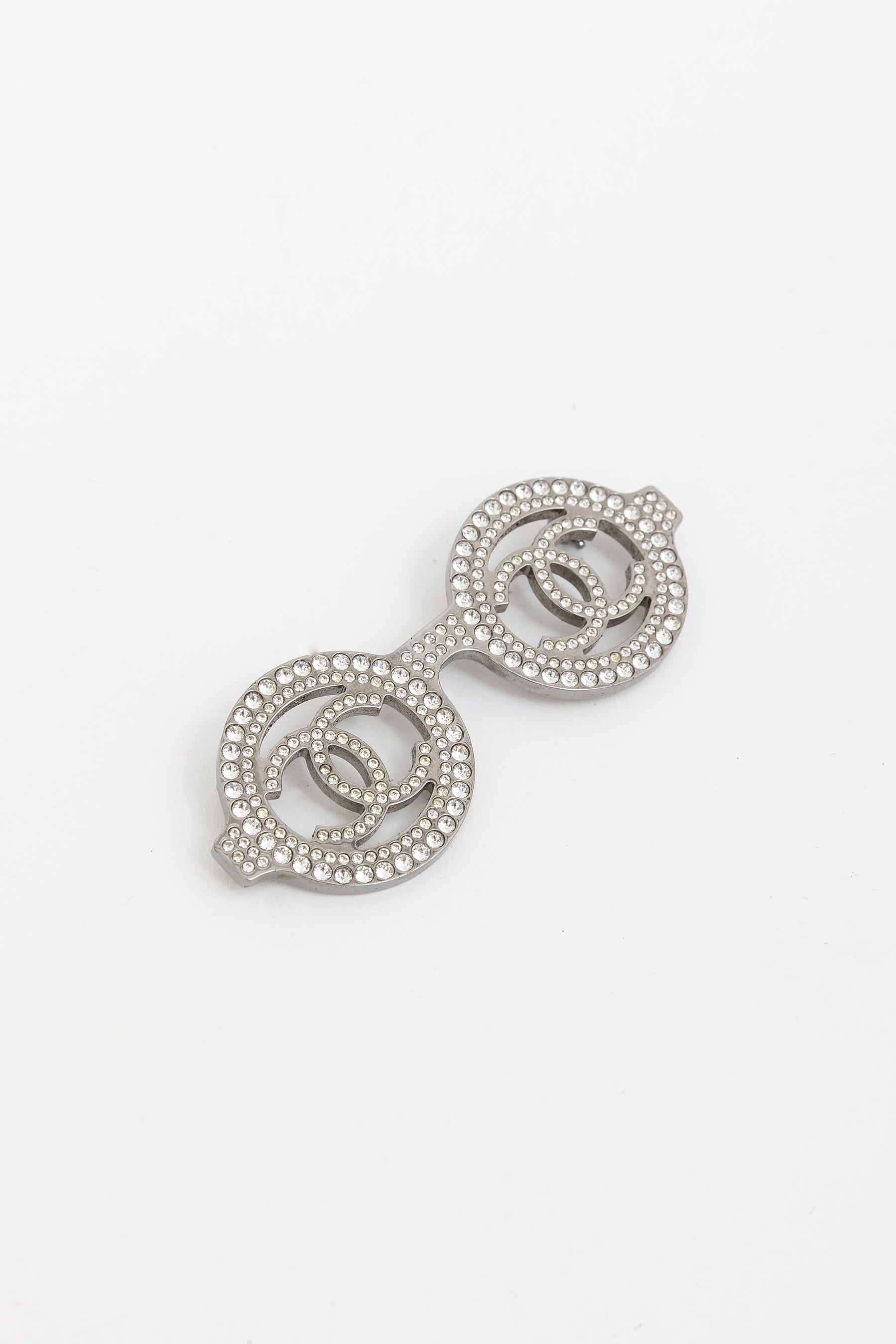 Crystal Embellished Glasses Brooch