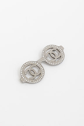 Crystal Embellished Glasses Brooch
