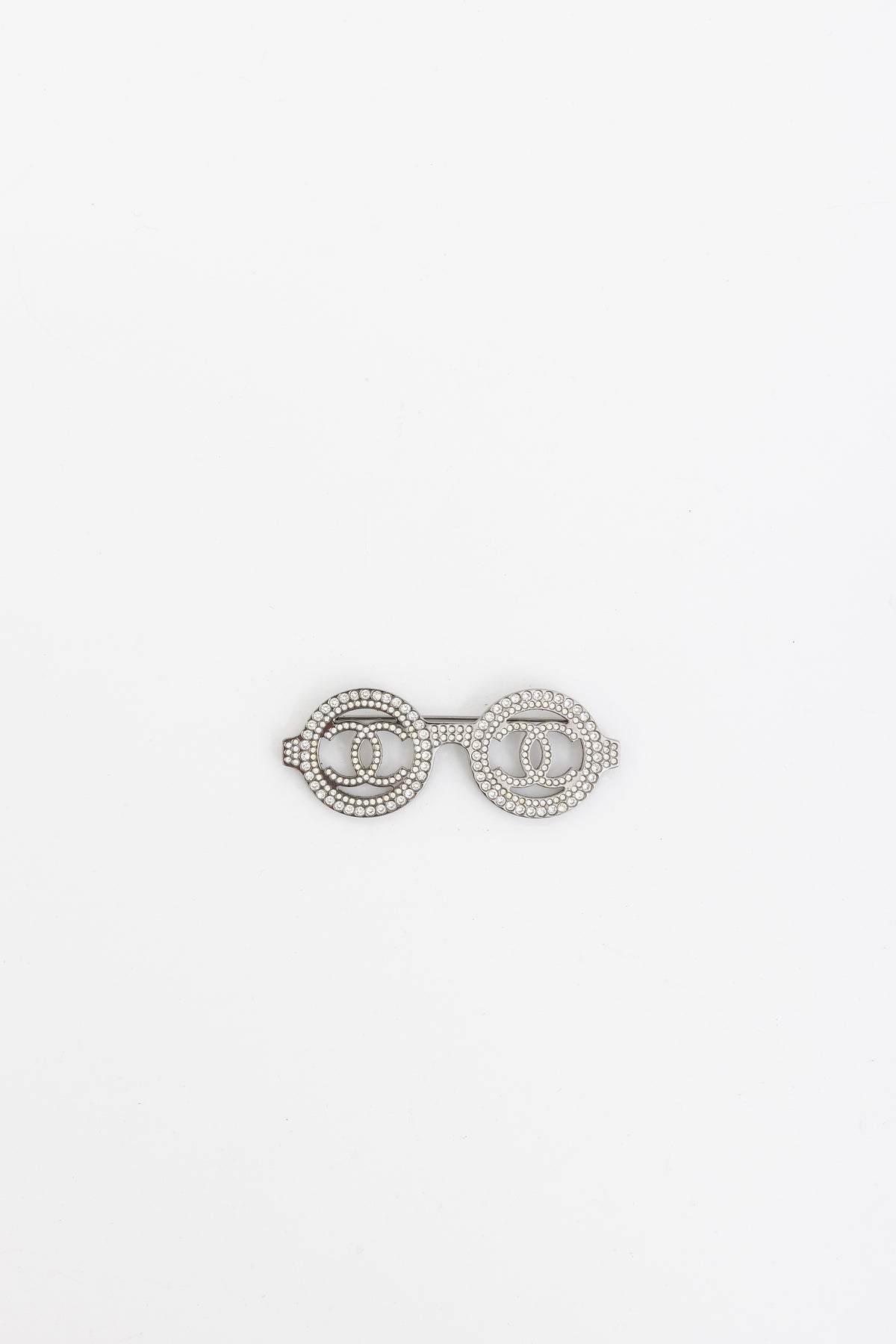 Crystal Embellished Glasses Brooch