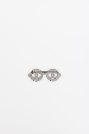 Crystal Embellished Glasses Brooch
