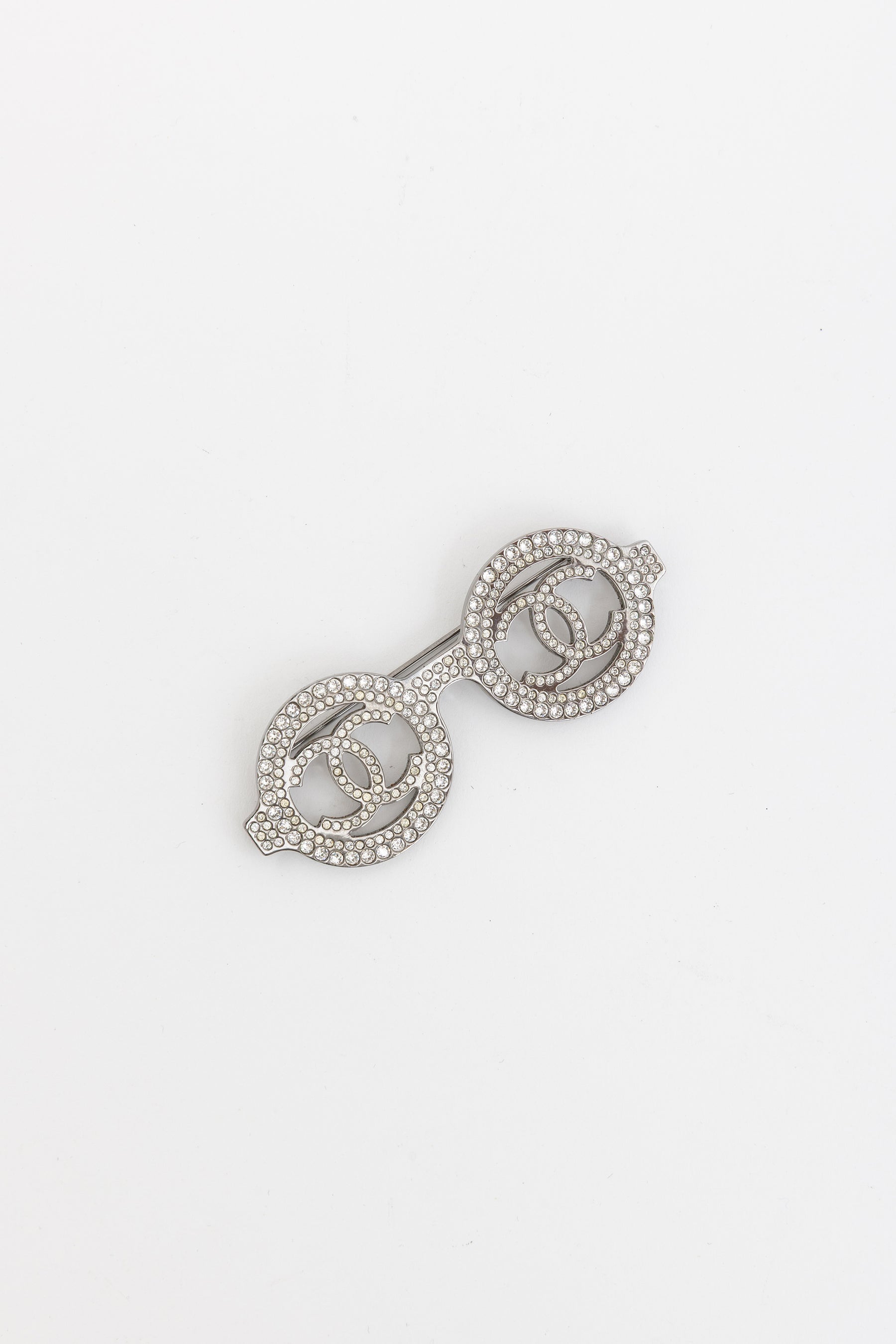 Crystal Embellished Glasses Brooch