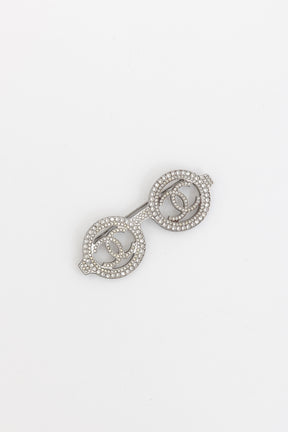 Crystal Embellished Glasses Brooch