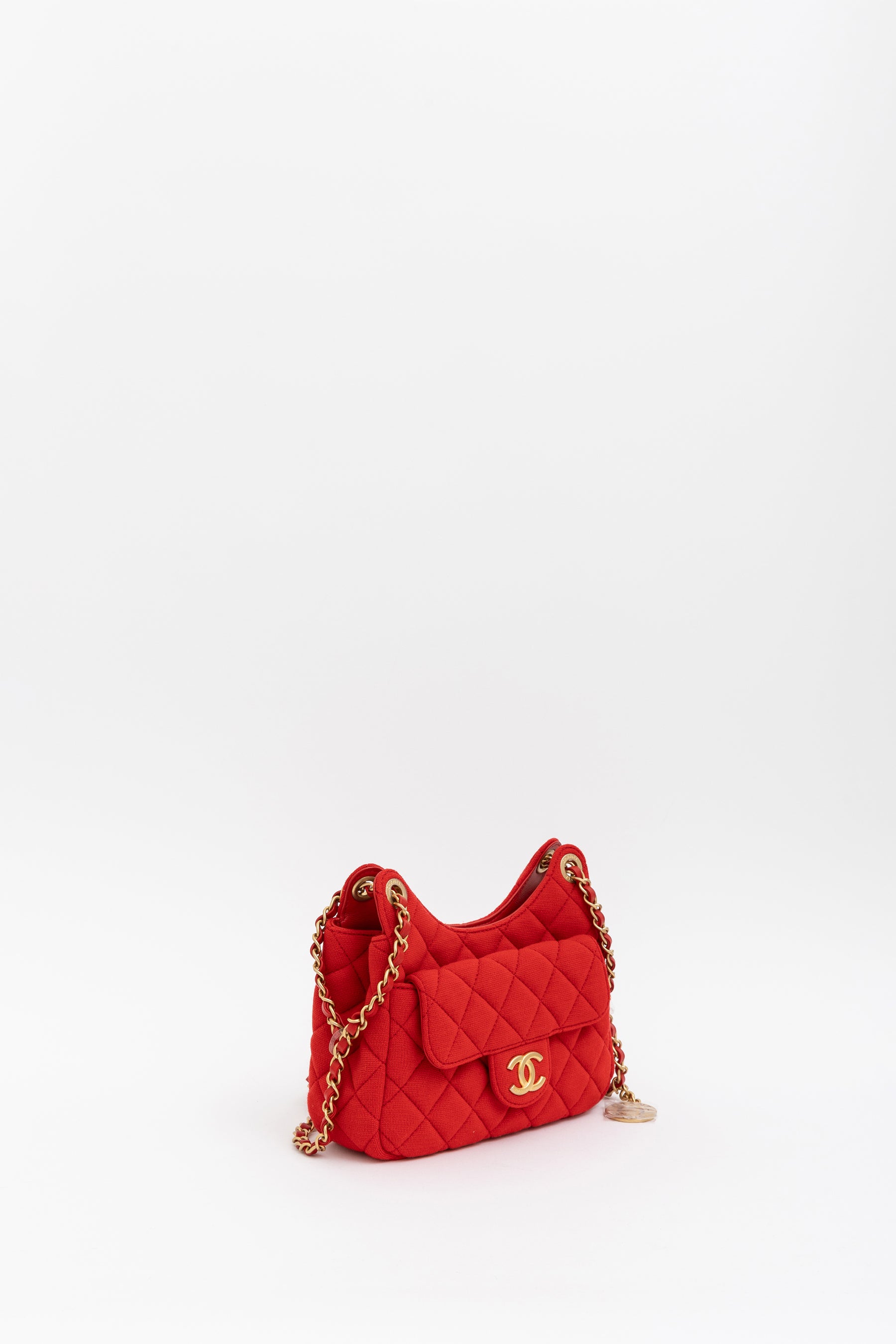CC Hobo Quilted Jersey Shoulder Bag