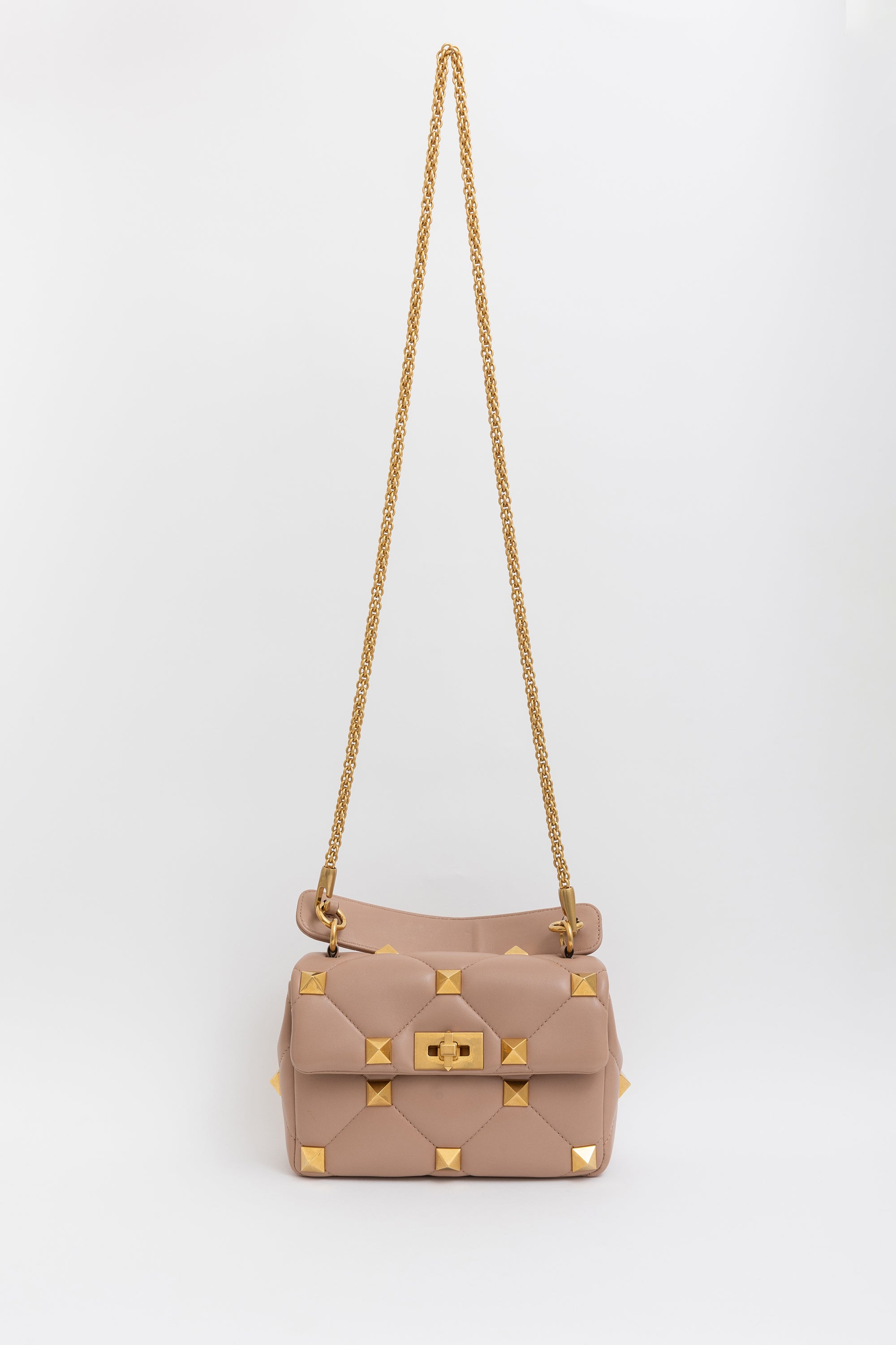 Roman Stud Top Handle Bag