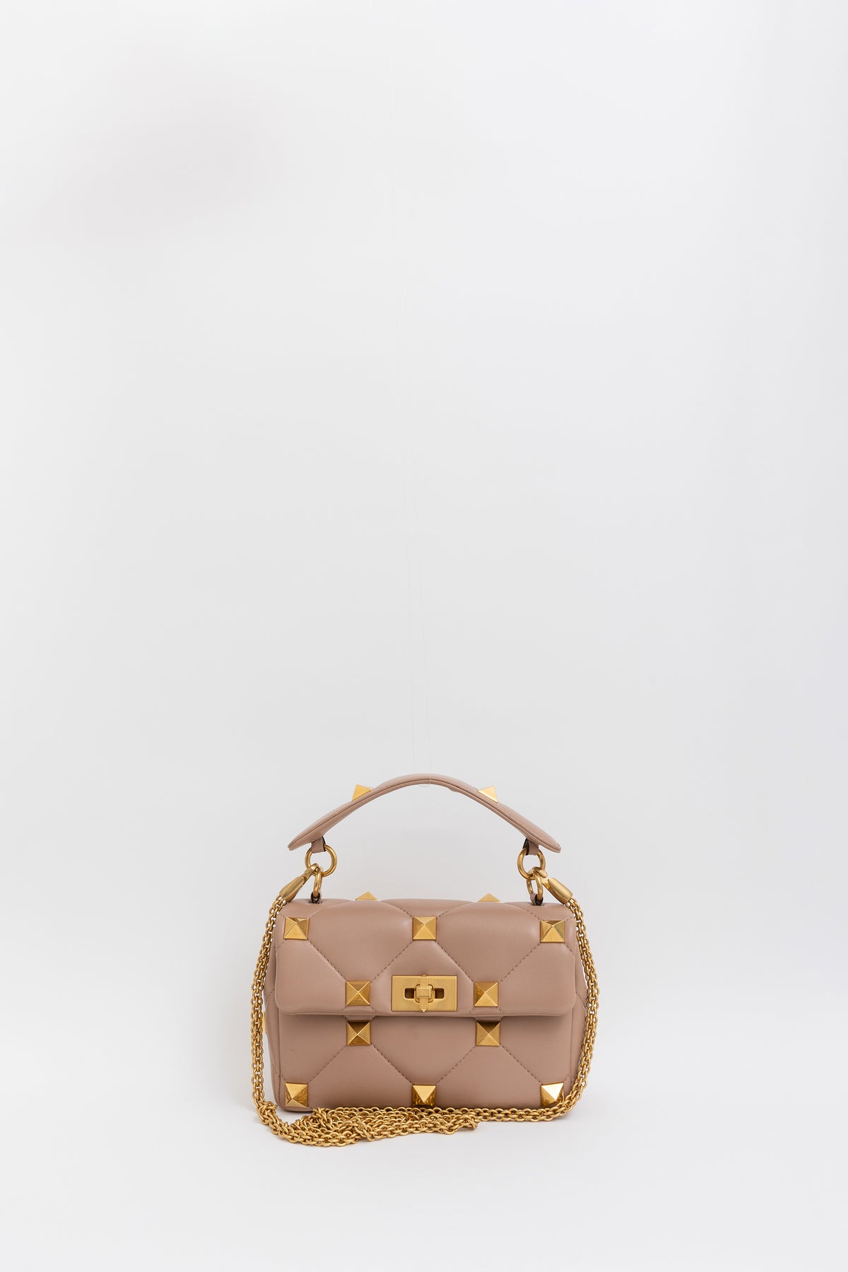Roman Stud Top Handle Bag