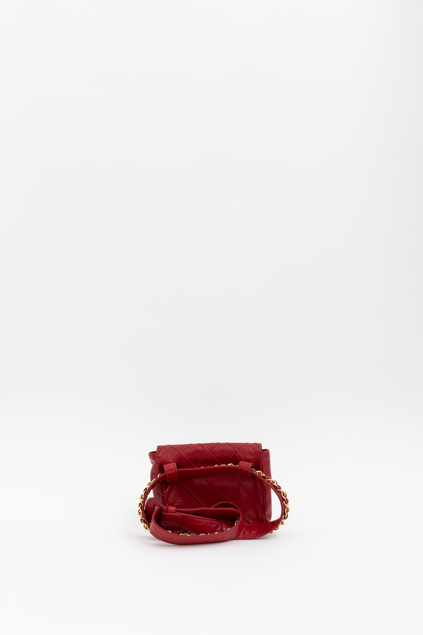 Diamond Stitch Waist Chain Belt Bag