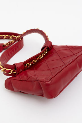 Diamond Stitch Waist Chain Belt Bag