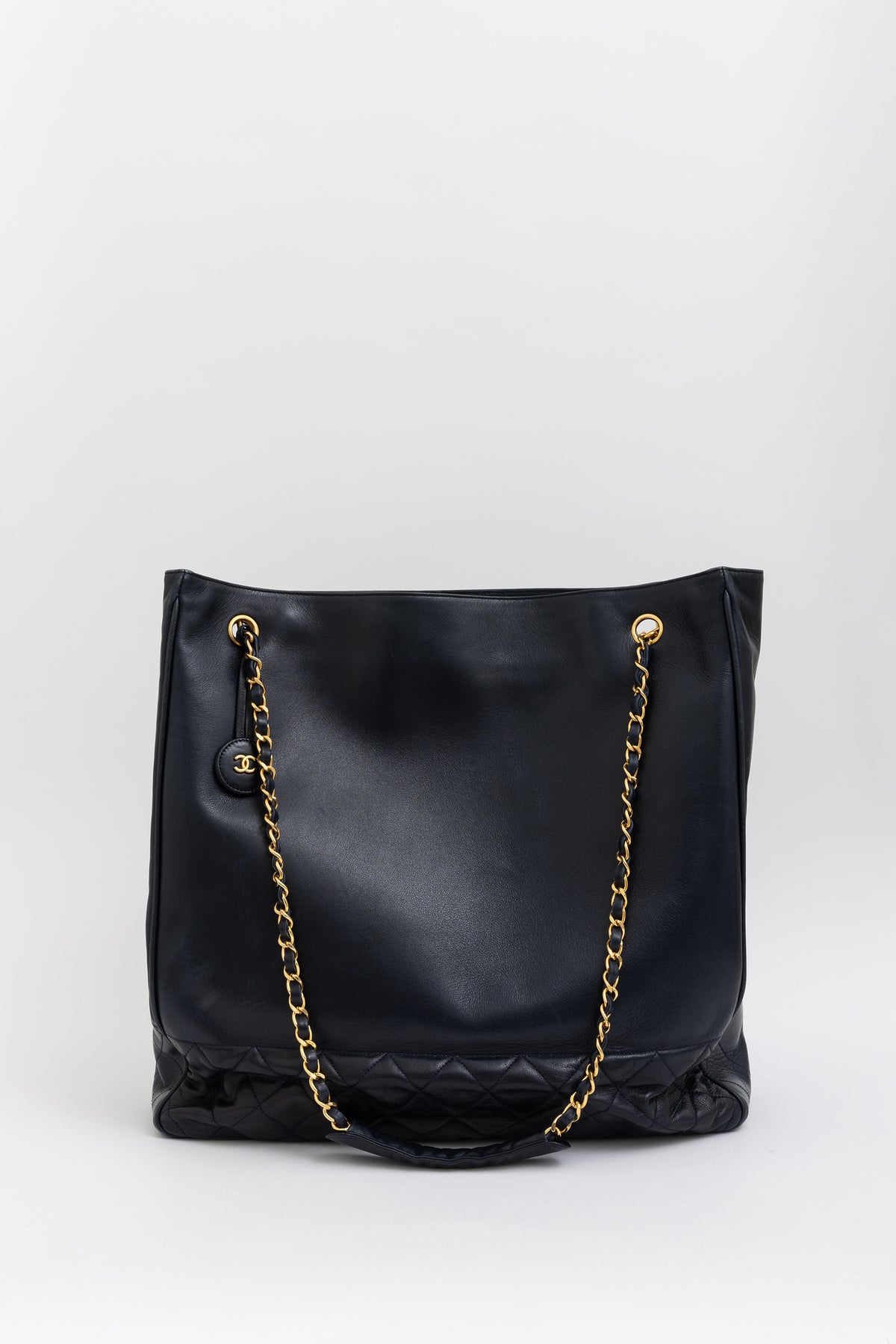 Vintage Shopping Tote Gold Hardware
