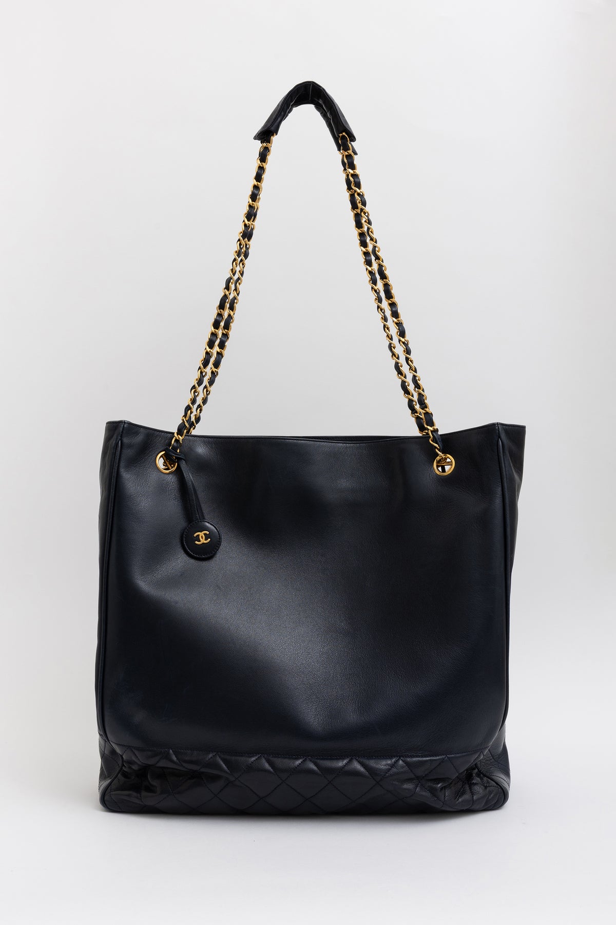 Vintage Shopping Tote Gold Hardware