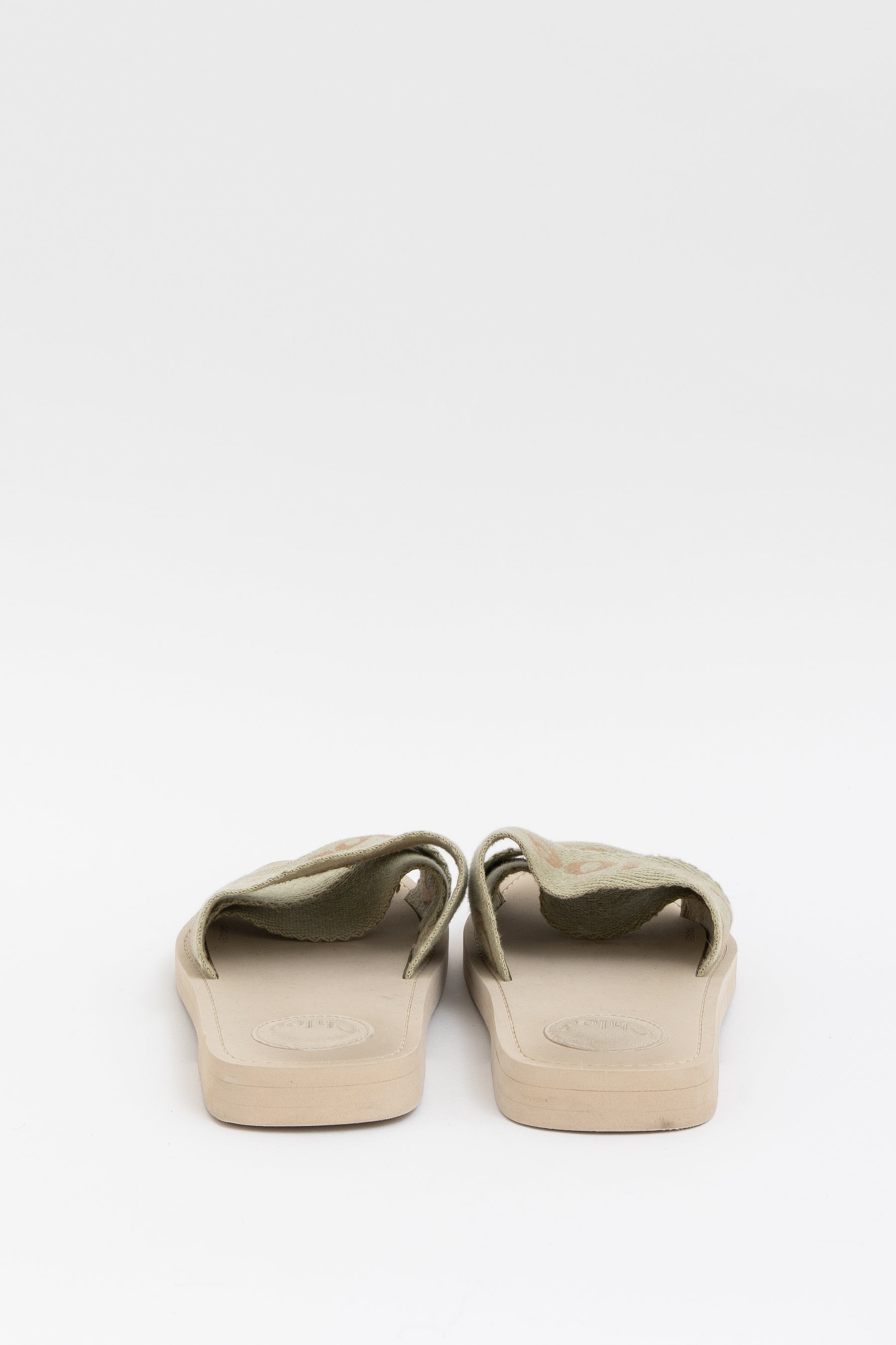 Chloé Leaf Green Woody Slides, 37