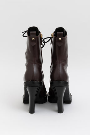 Rockstud Heel Lace Up Boots