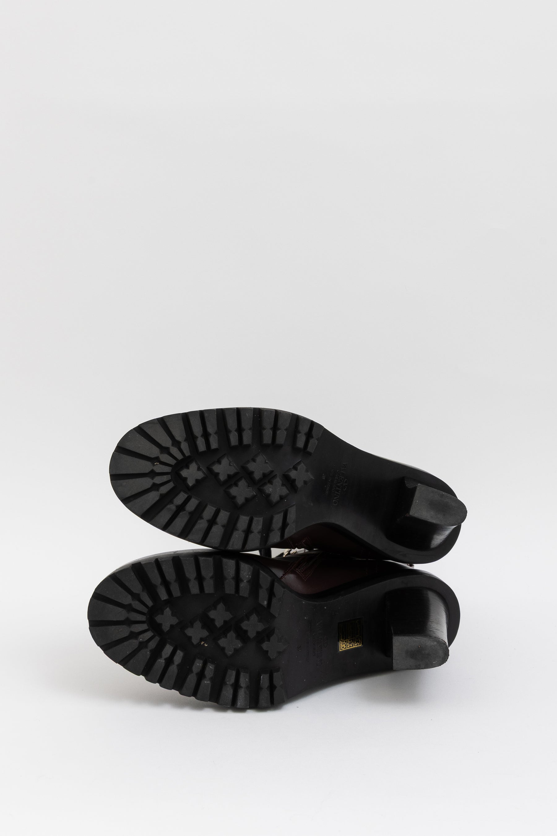 Rockstud Heel Lace Up Boots