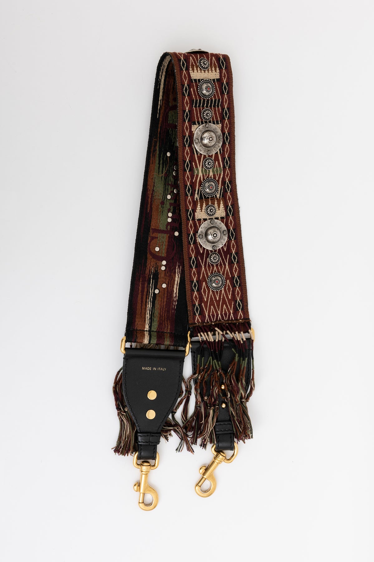 Studded Embroidered Bag Strap