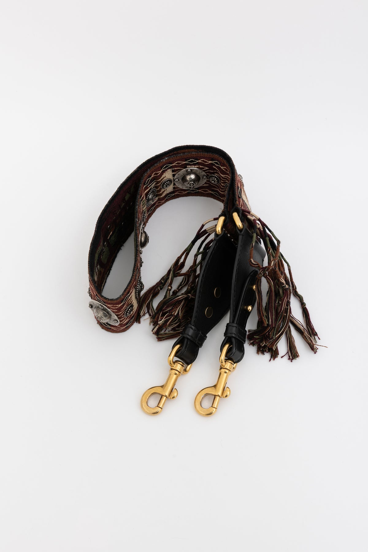 Studded Embroidered Bag Strap