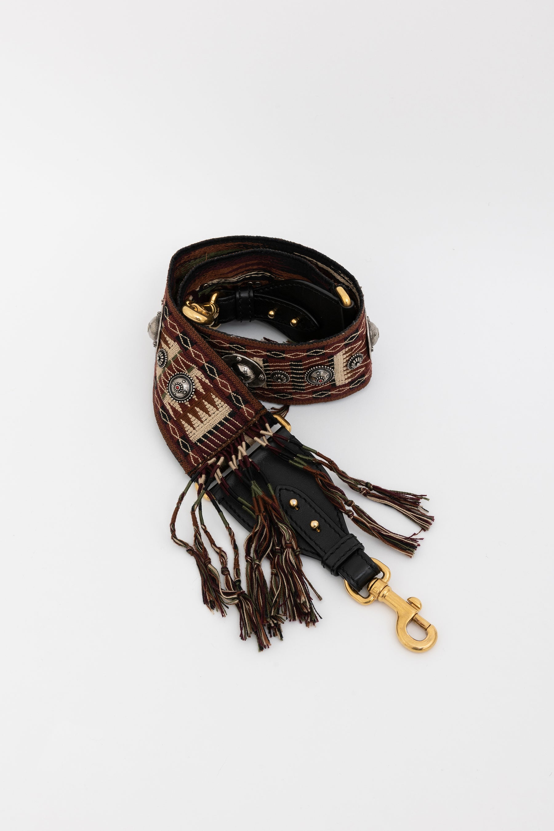 Studded Embroidered Bag Strap