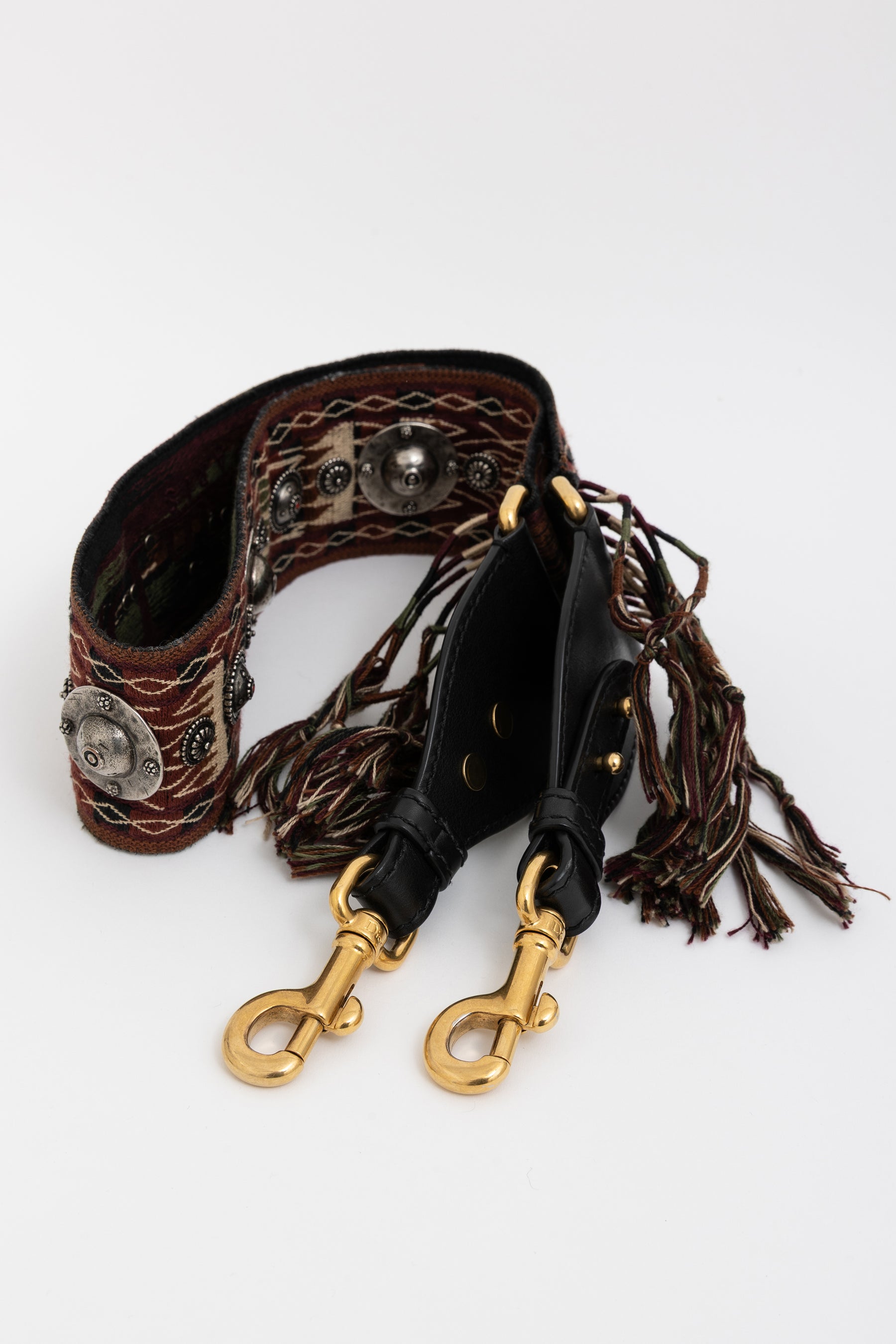 Studded Embroidered Bag Strap