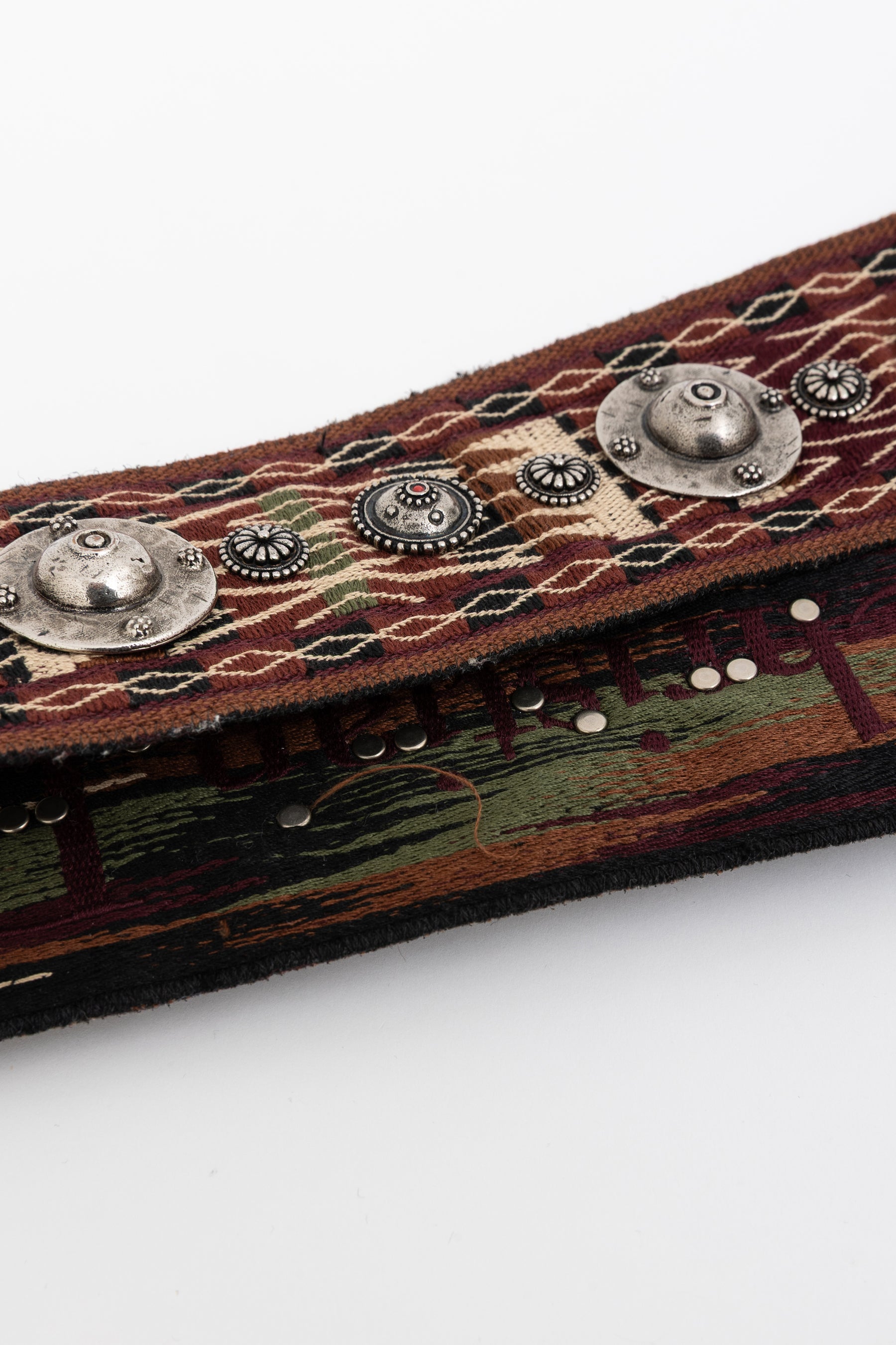 Studded Embroidered Bag Strap