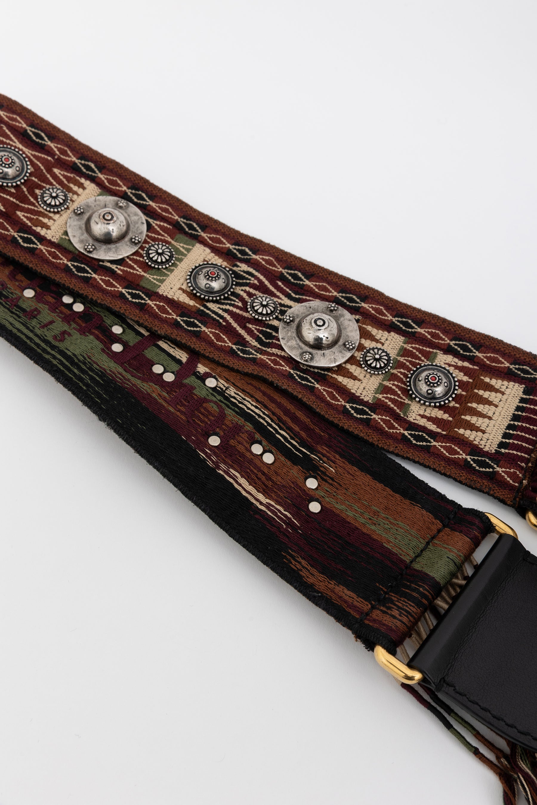 Studded Embroidered Bag Strap