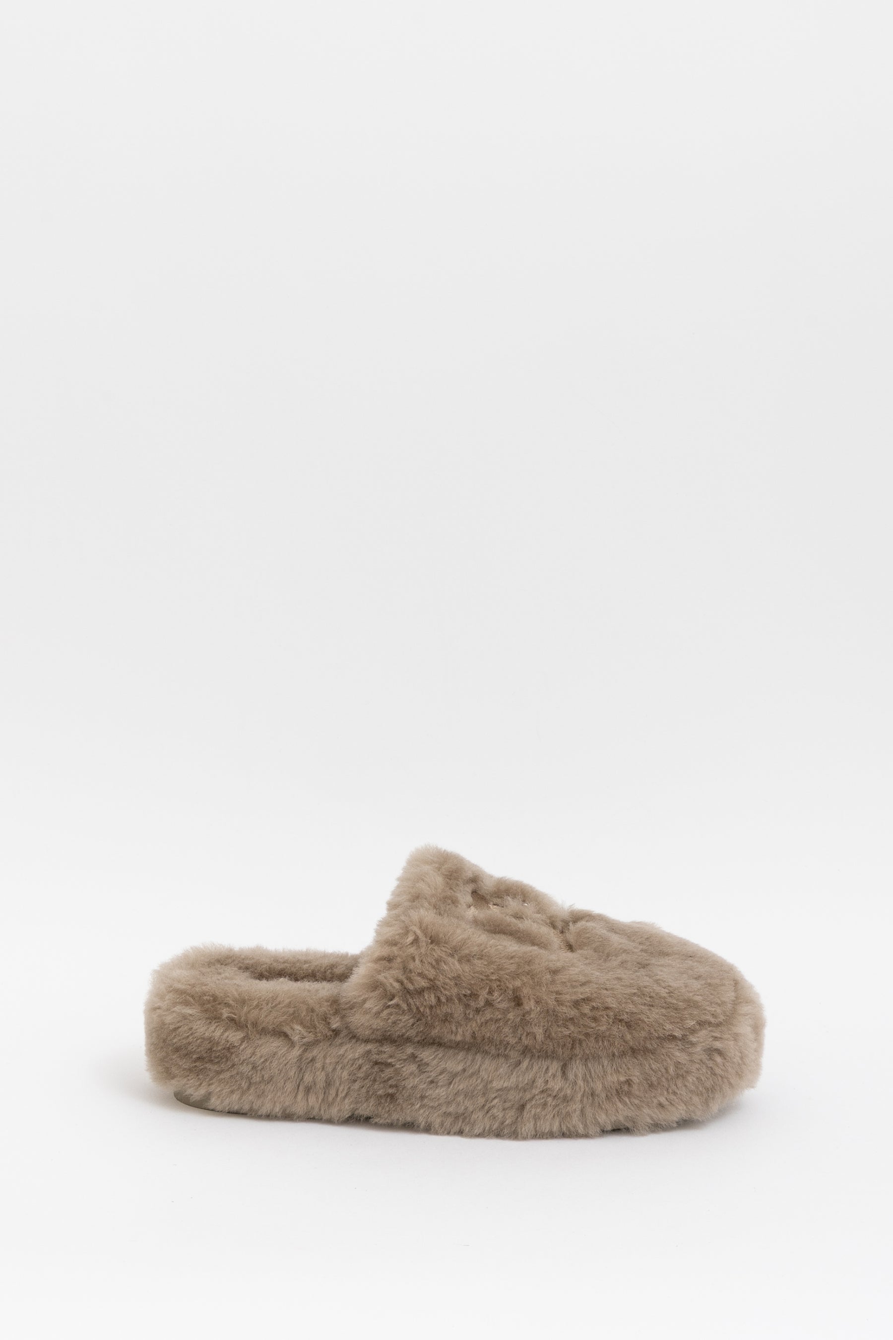 Shearling Logo Slippers with Travel Pouch