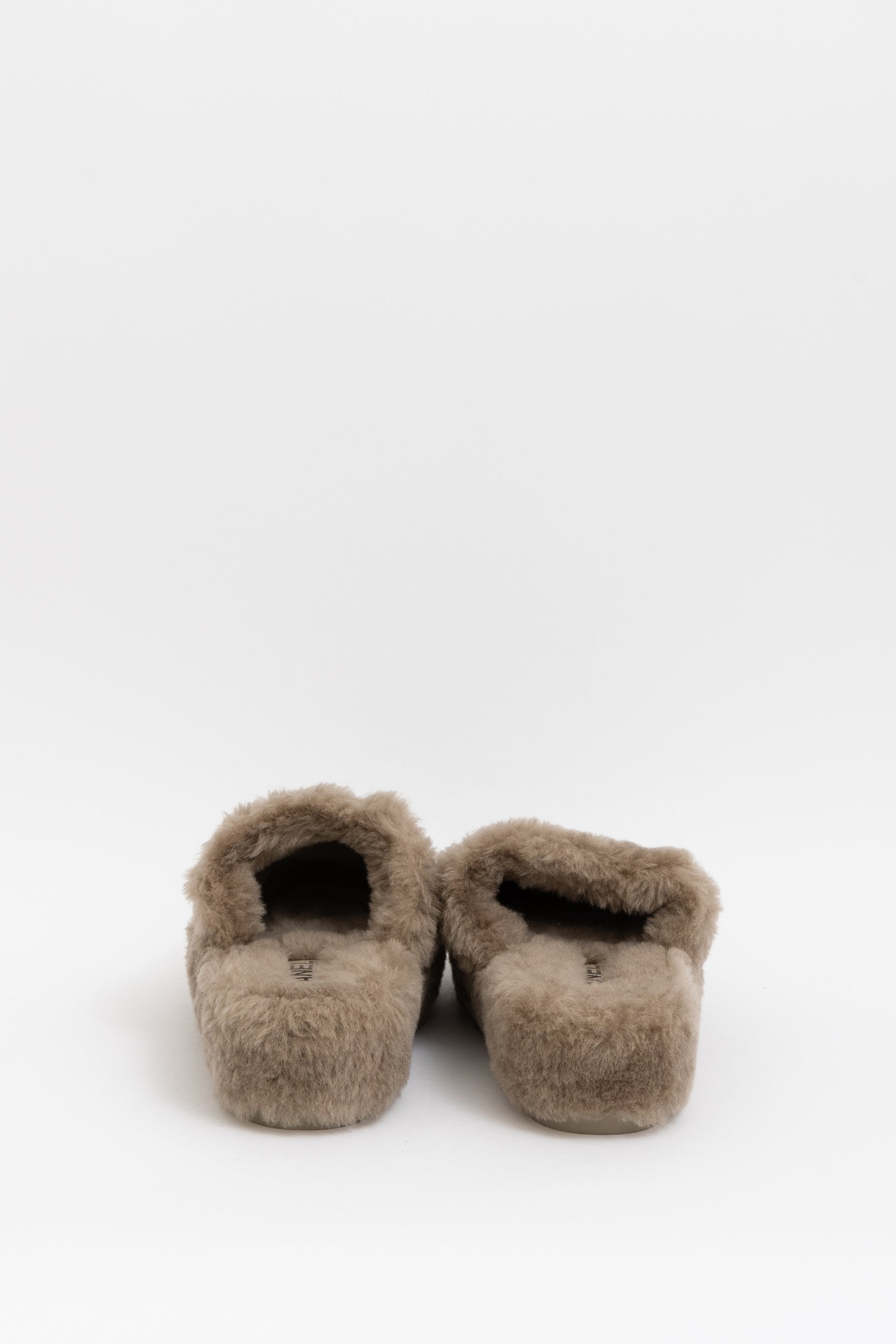 Shearling Logo Slippers with Travel Pouch