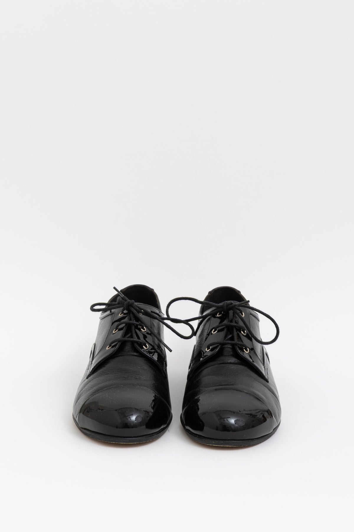 Patent Detail Lace Up Shoes