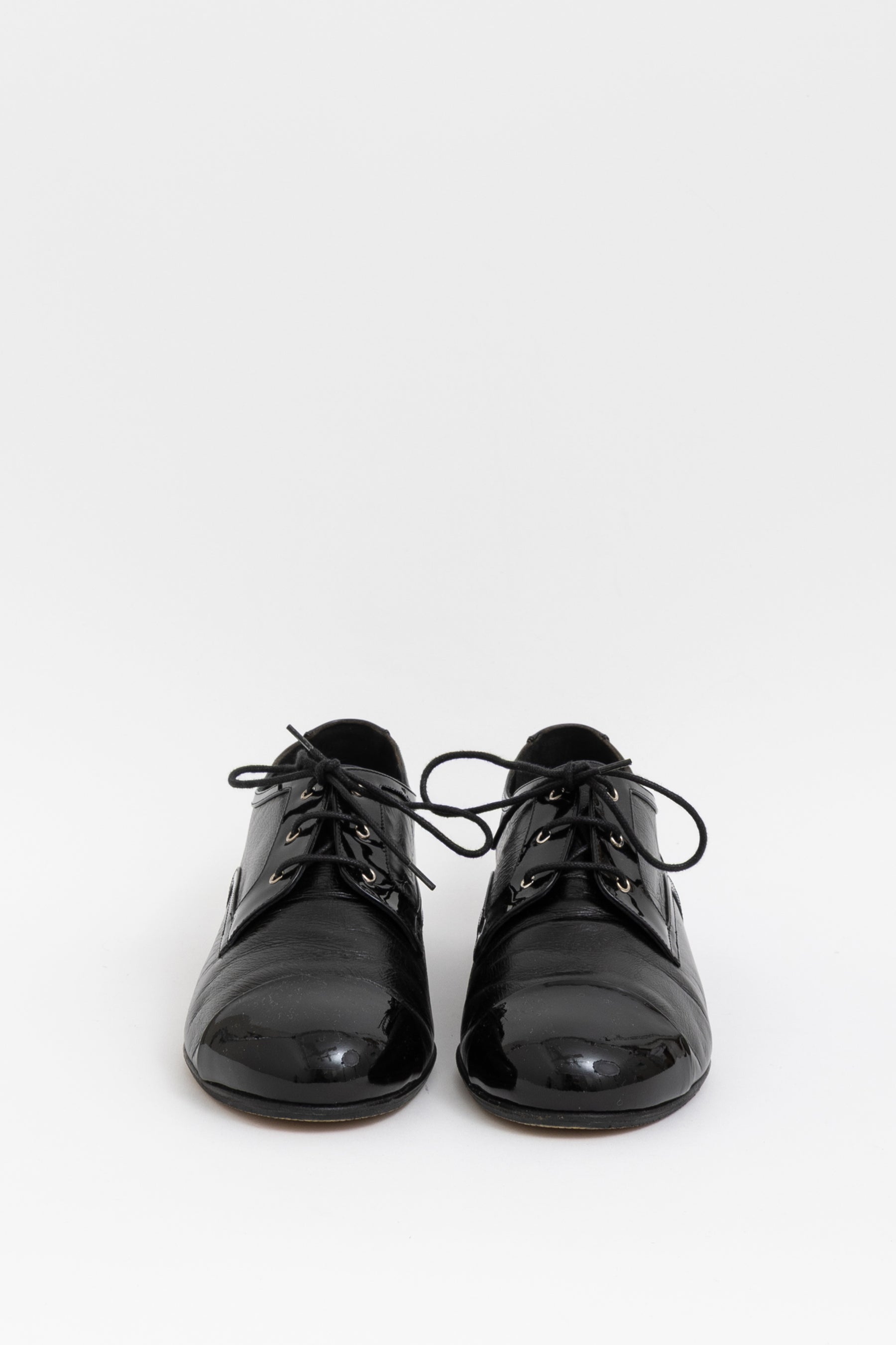Patent Detail Lace Up Shoes