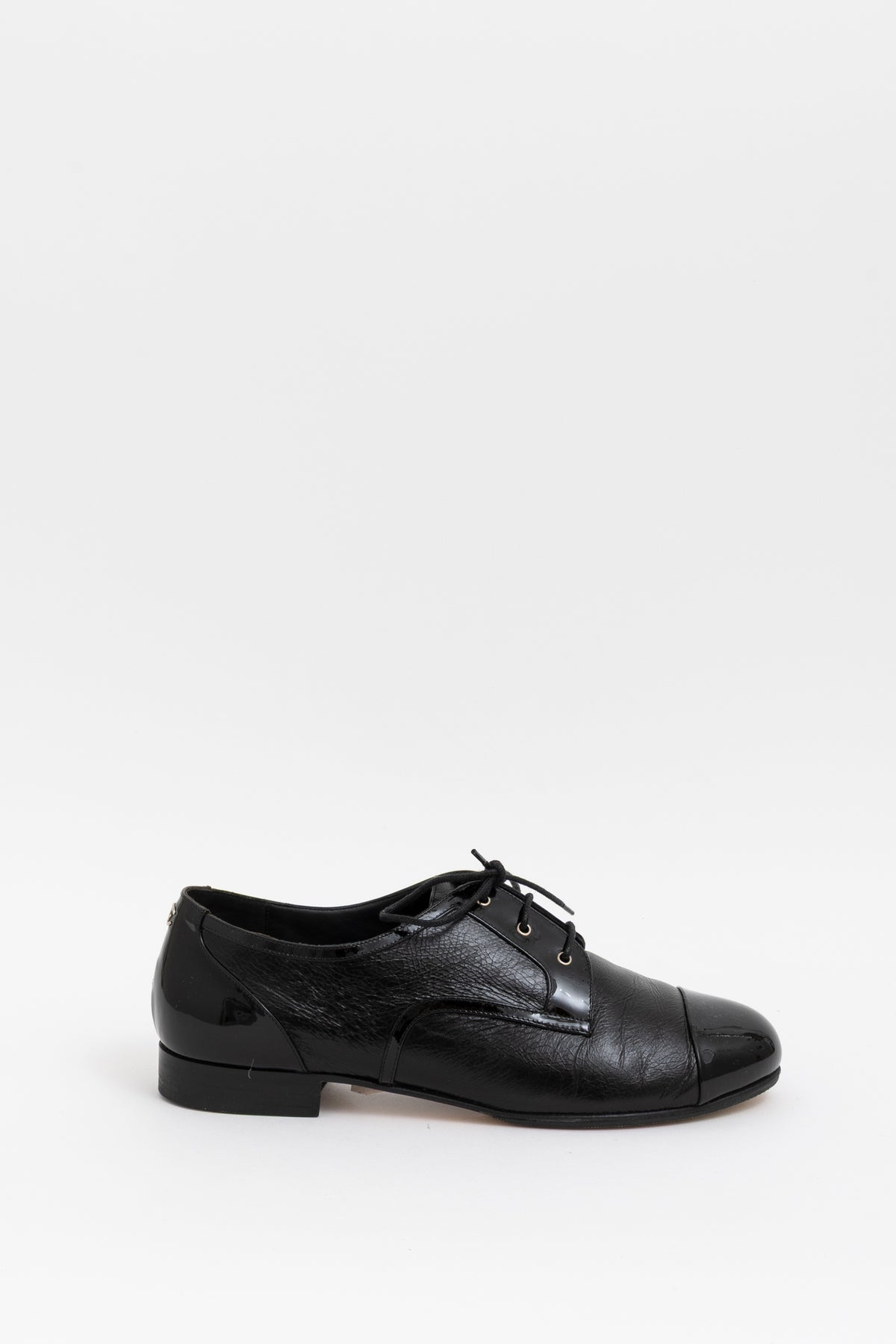 Patent Detail Lace Up Shoes