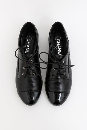 Patent Detail Lace Up Shoes