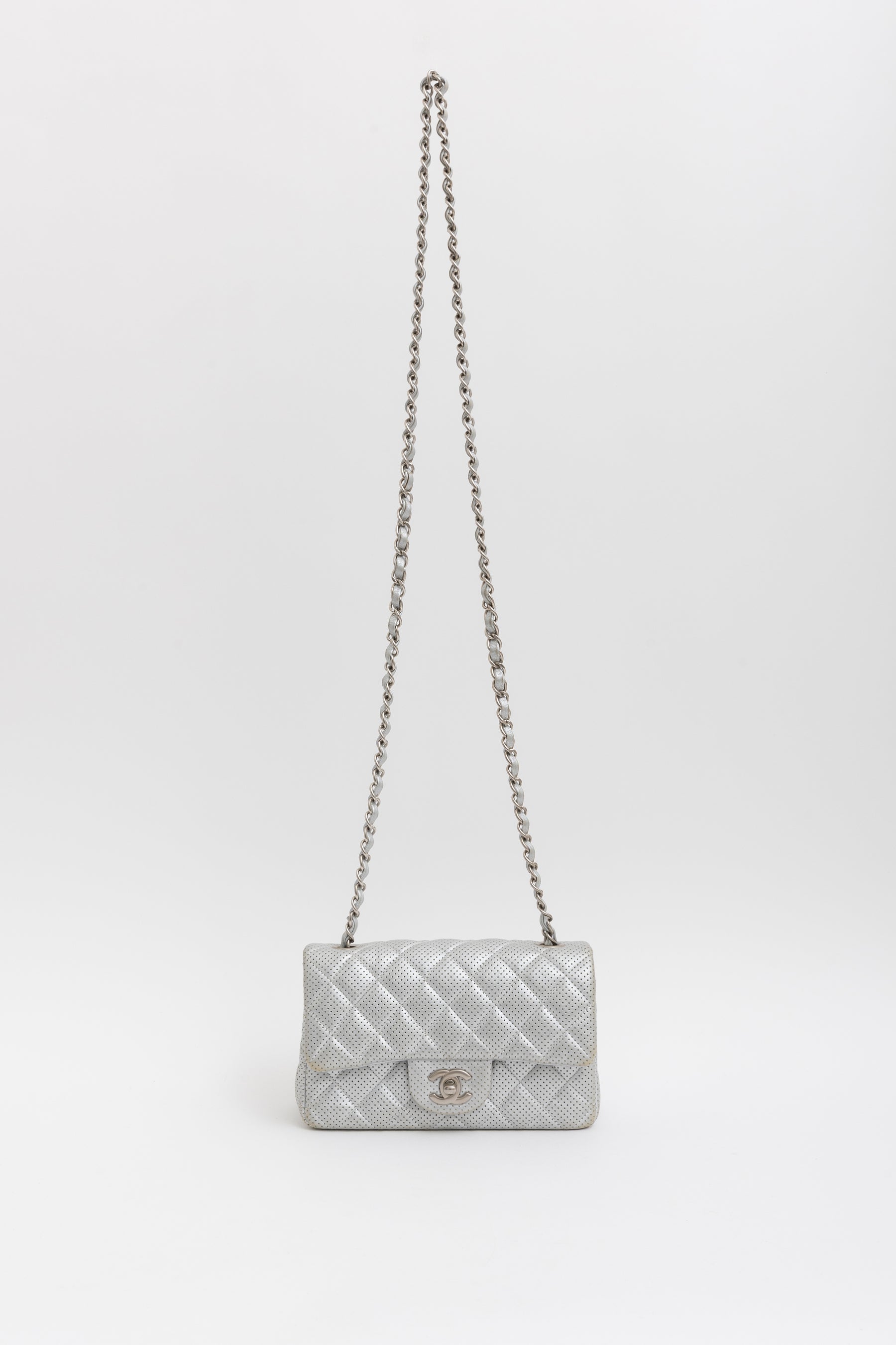 Perforated Leather Mini Classic Flap