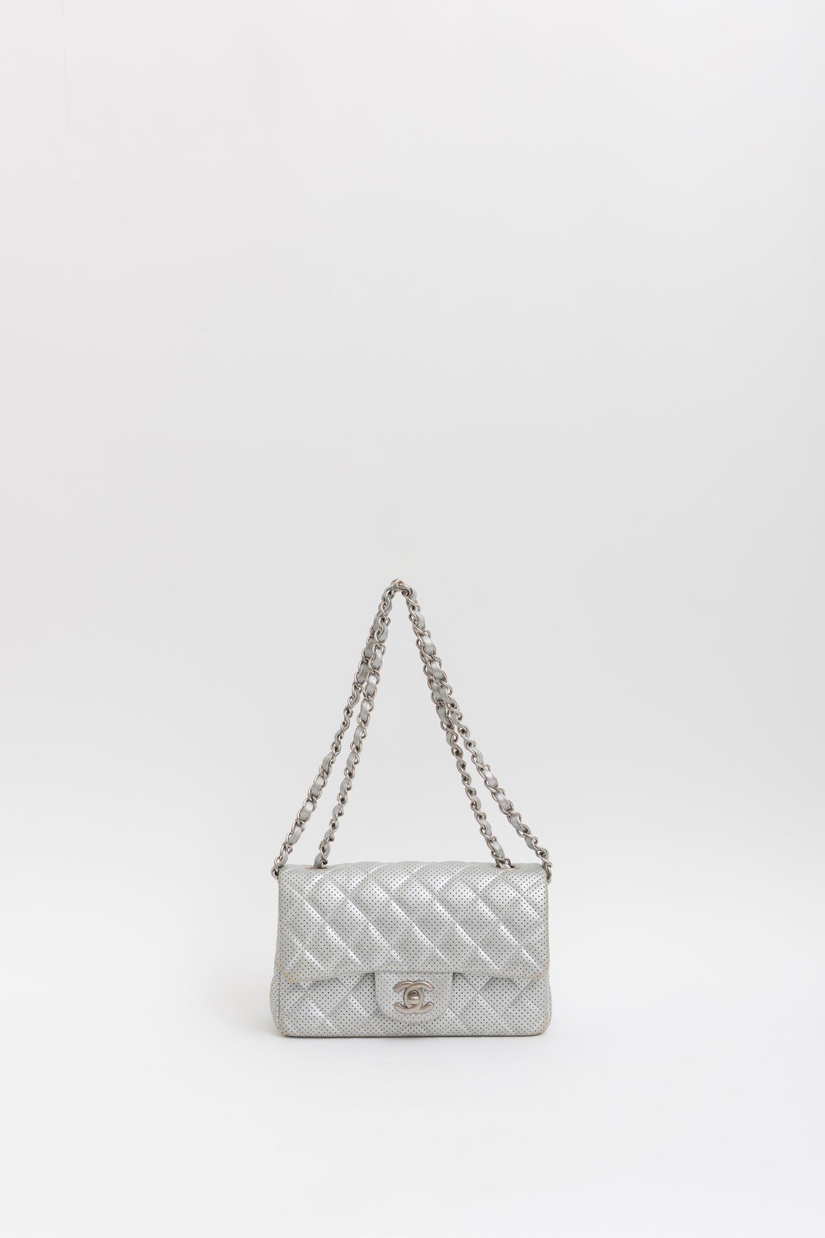 Perforated Leather Mini Classic Flap