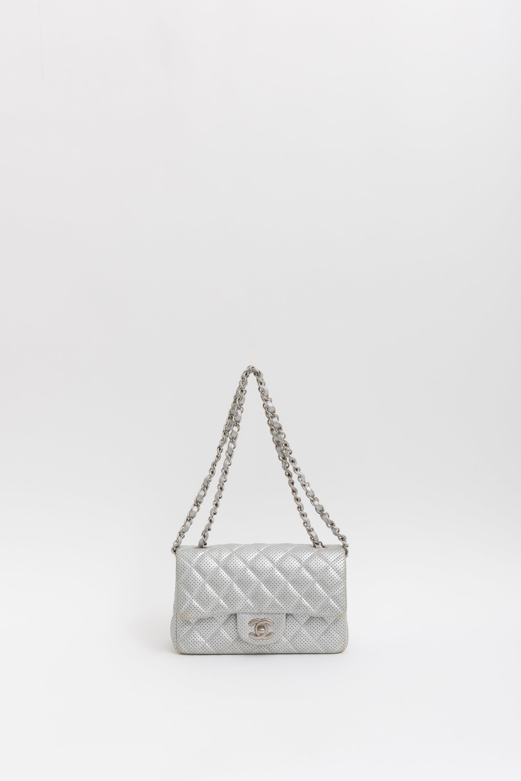 Perforated Leather Mini Classic Flap