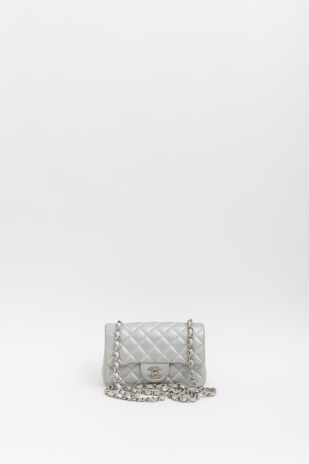 Perforated Leather Mini Classic Flap