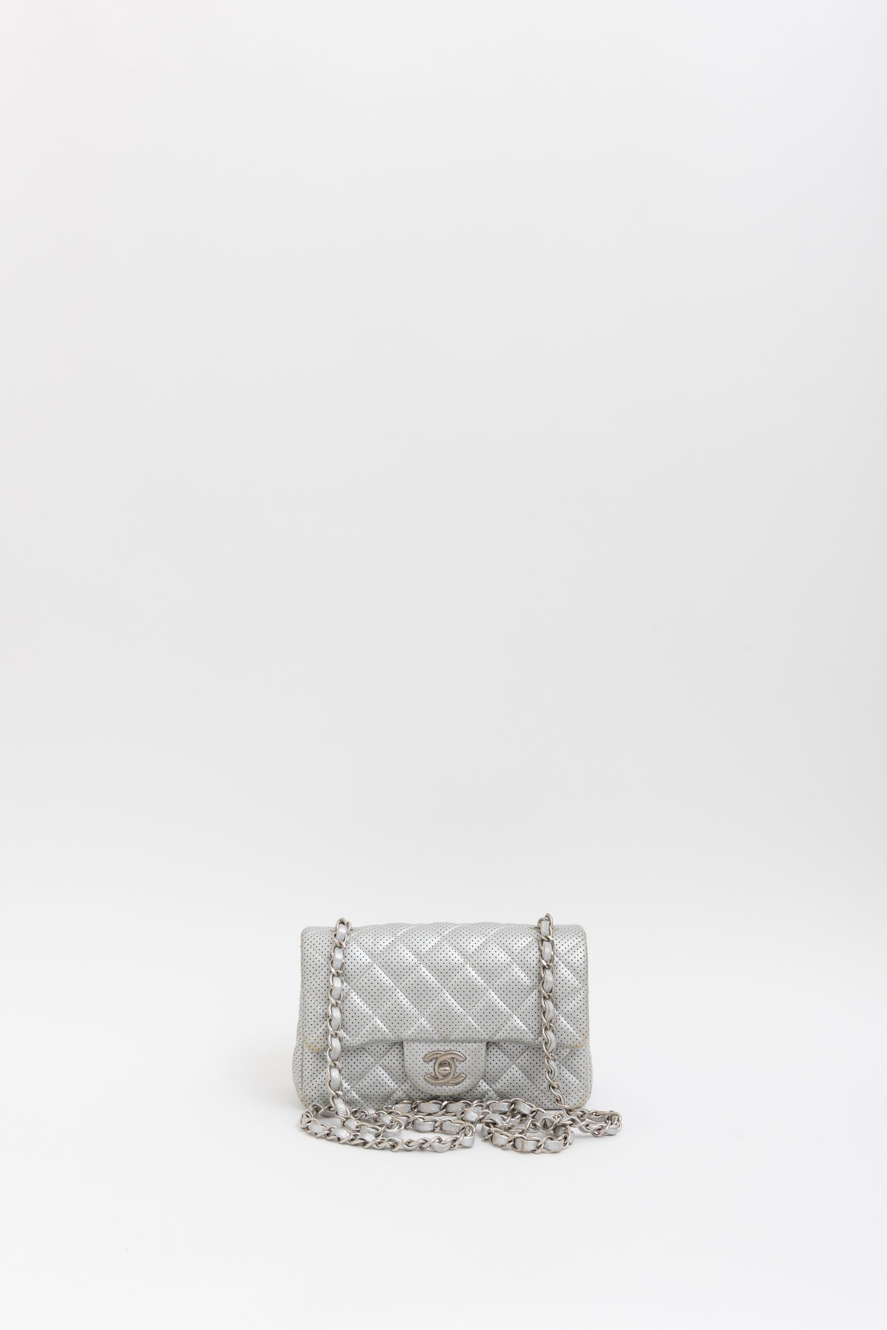 Perforated Leather Mini Classic Flap