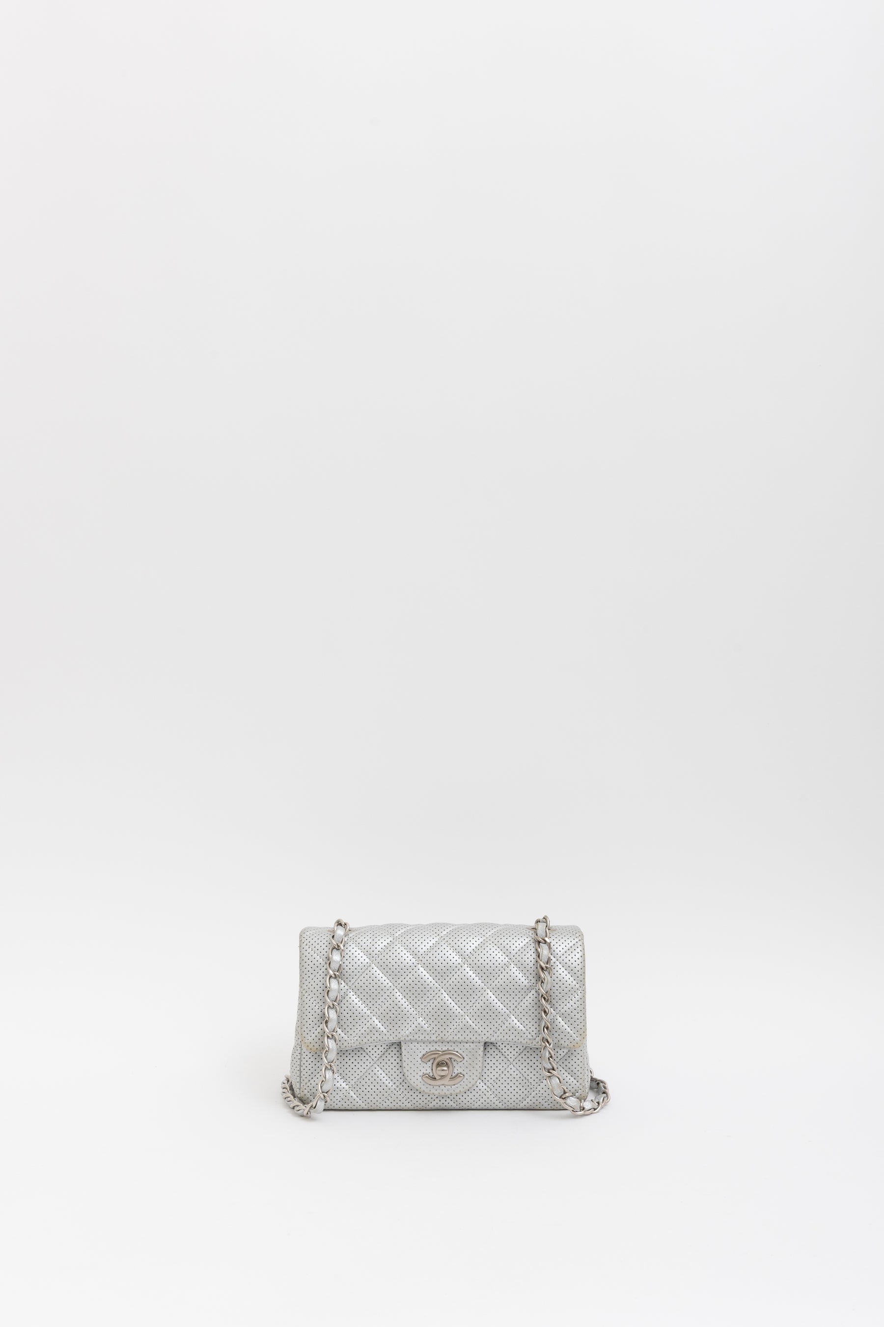 Perforated Leather Mini Classic Flap
