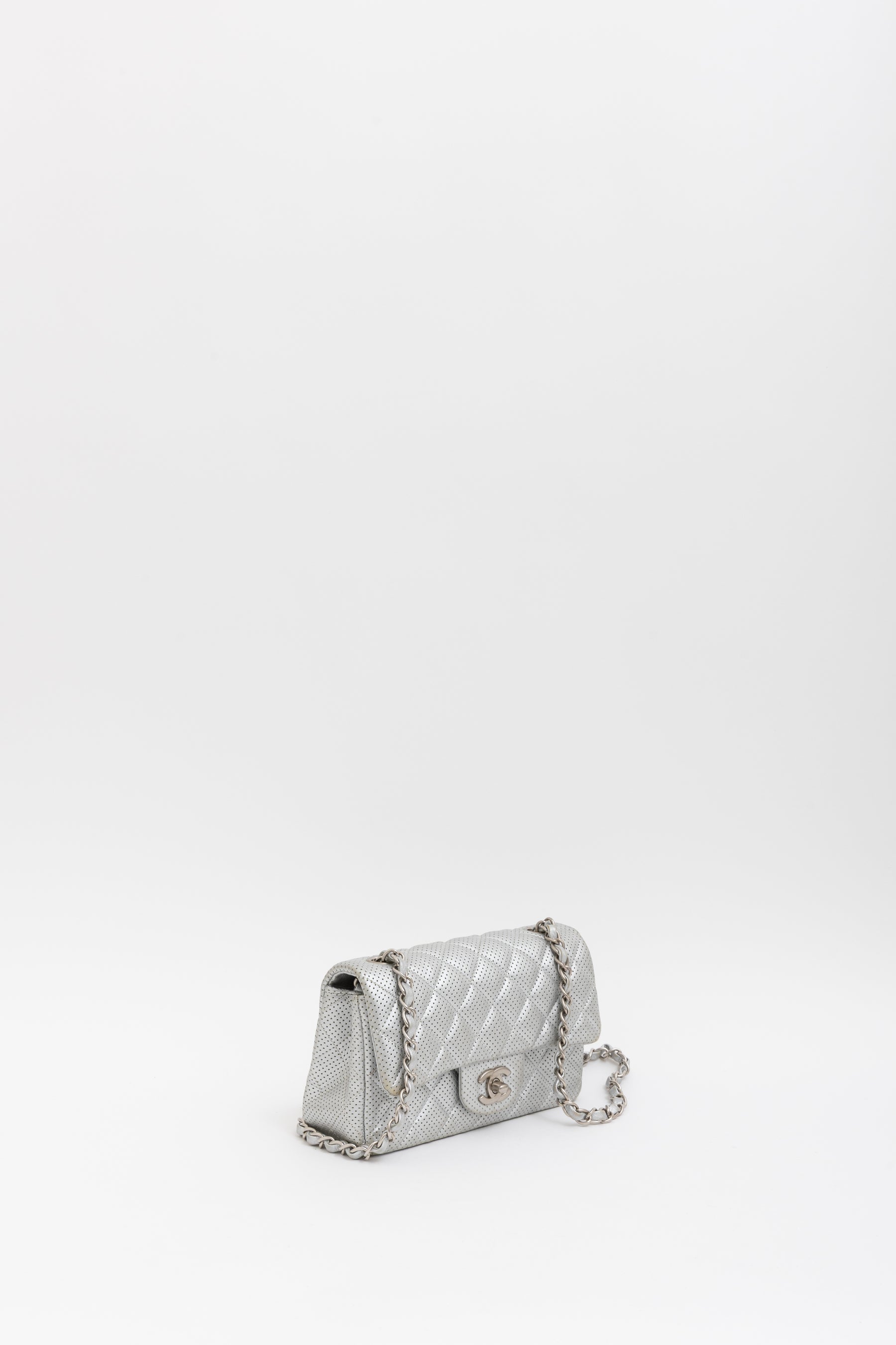 Perforated Leather Mini Classic Flap