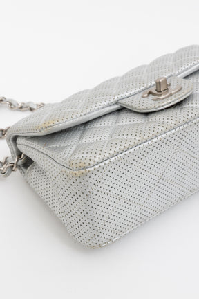 Perforated Leather Mini Classic Flap