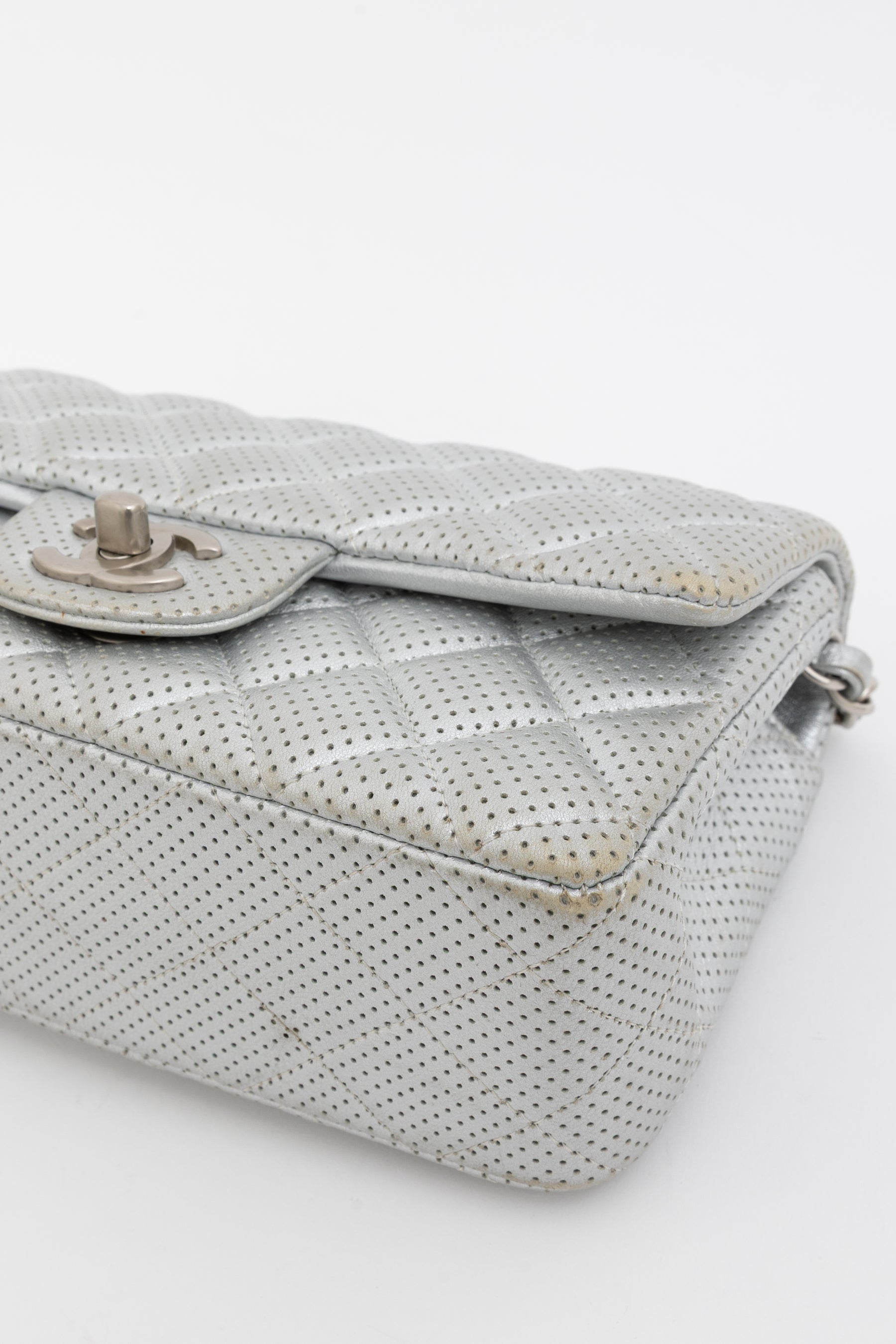 Perforated Leather Mini Classic Flap