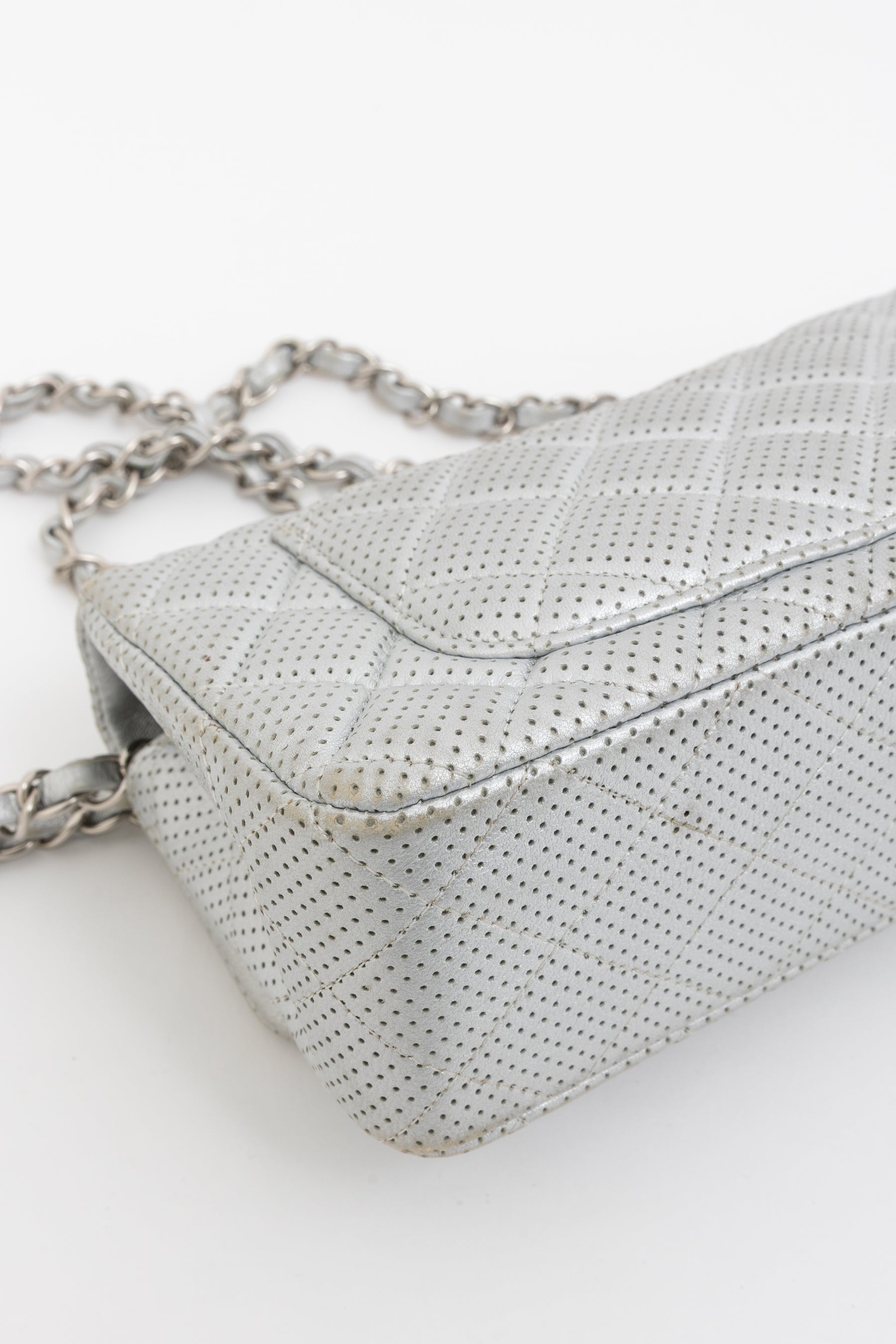 Perforated Leather Mini Classic Flap