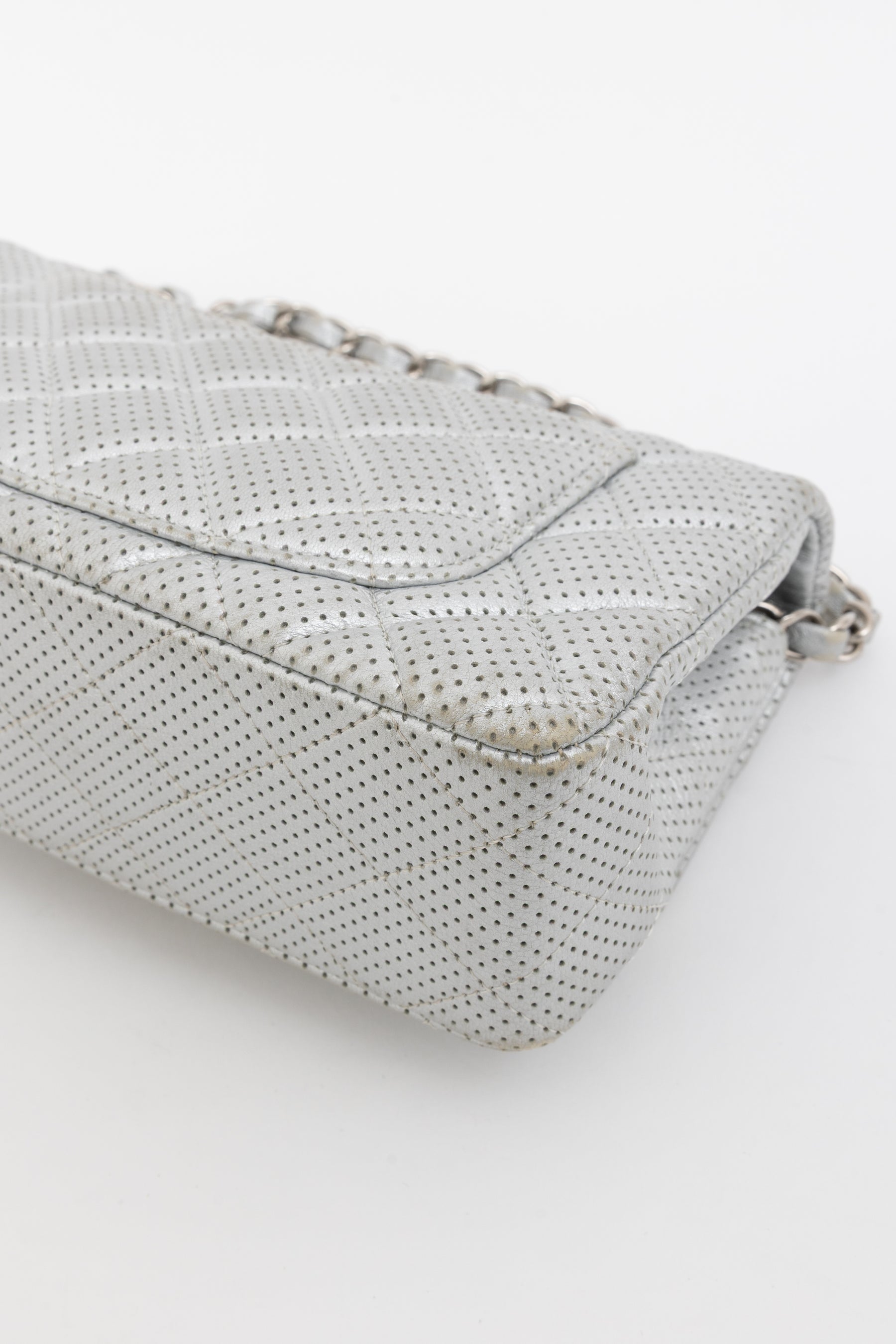 Perforated Leather Mini Classic Flap