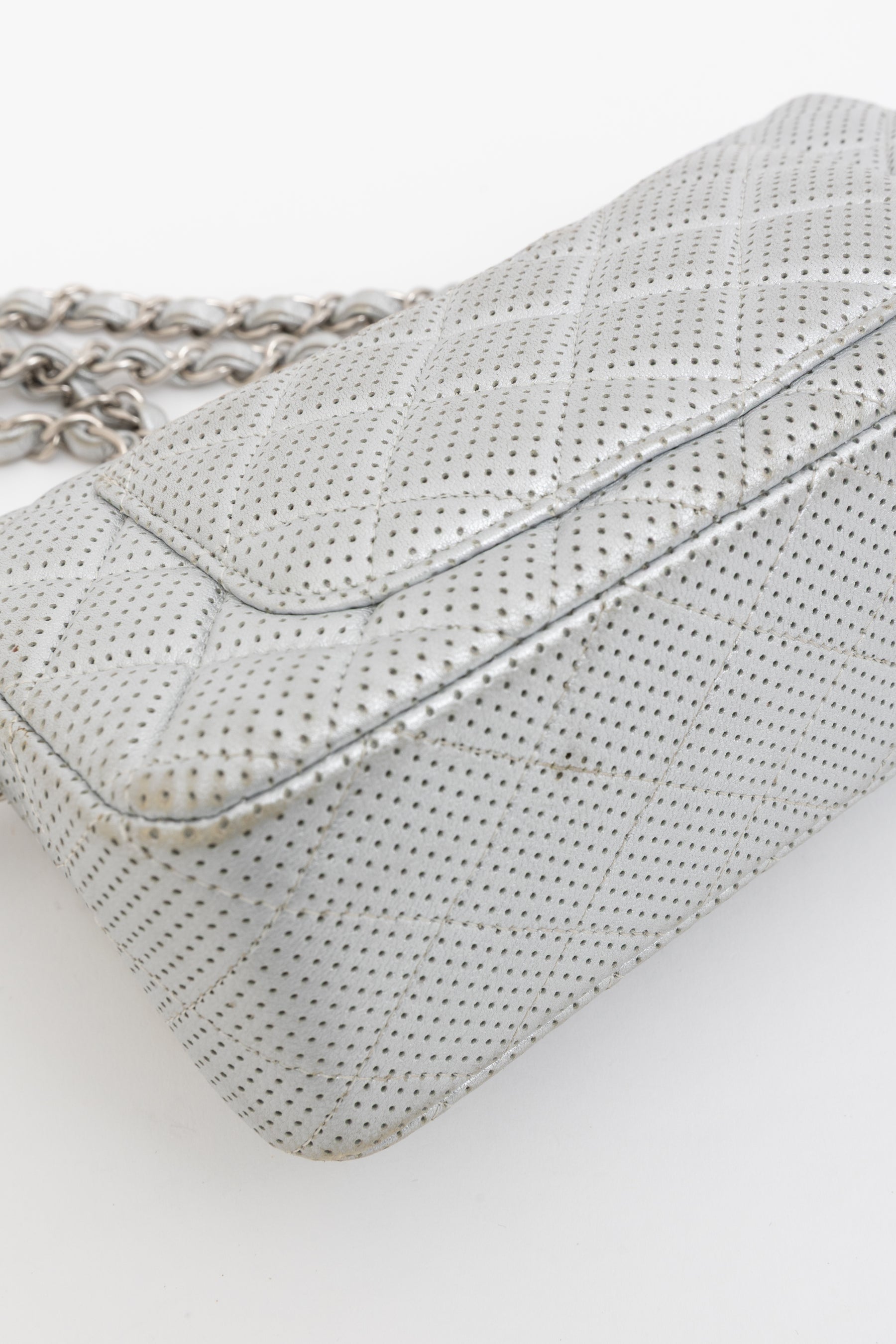 Perforated Leather Mini Classic Flap
