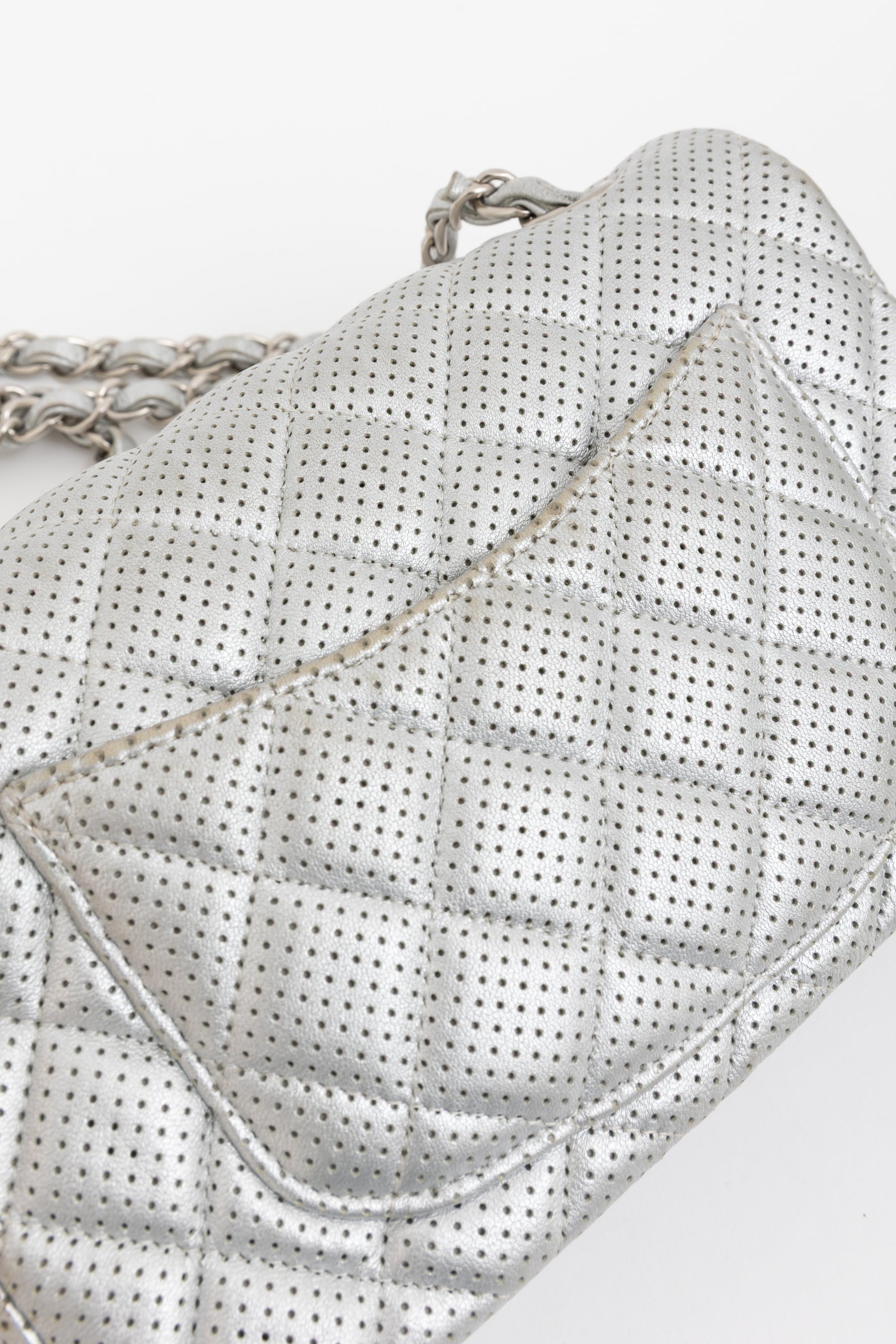Perforated Leather Mini Classic Flap
