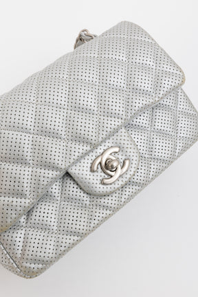Perforated Leather Mini Classic Flap