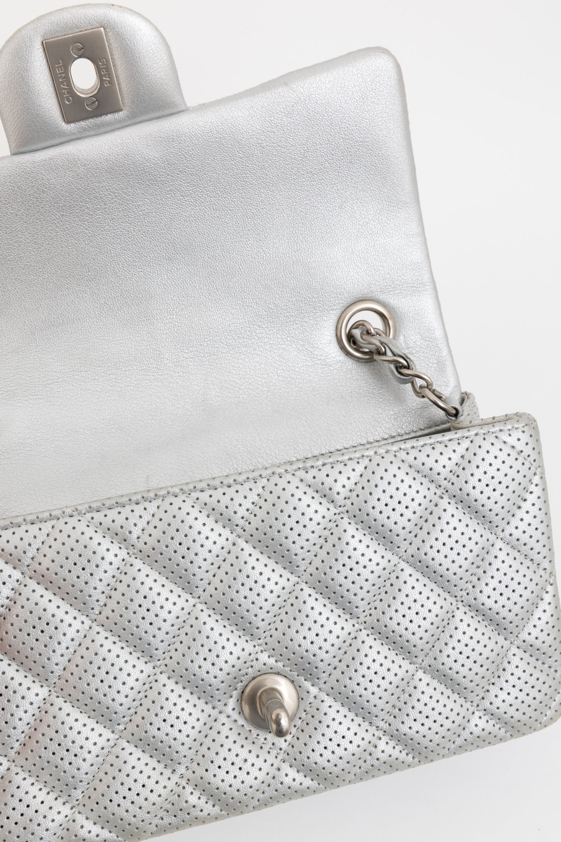 Perforated Leather Mini Classic Flap