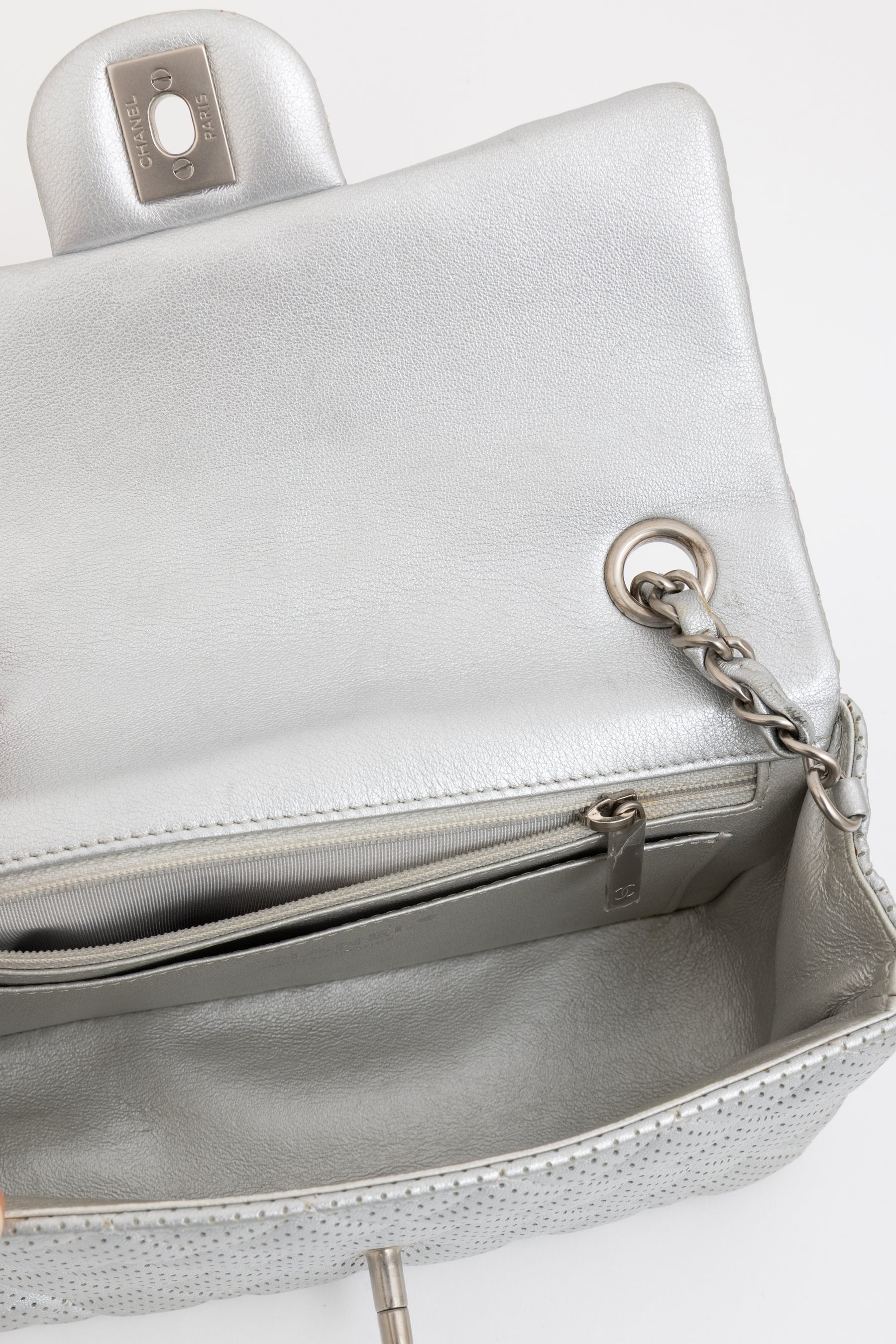 Perforated Leather Mini Classic Flap