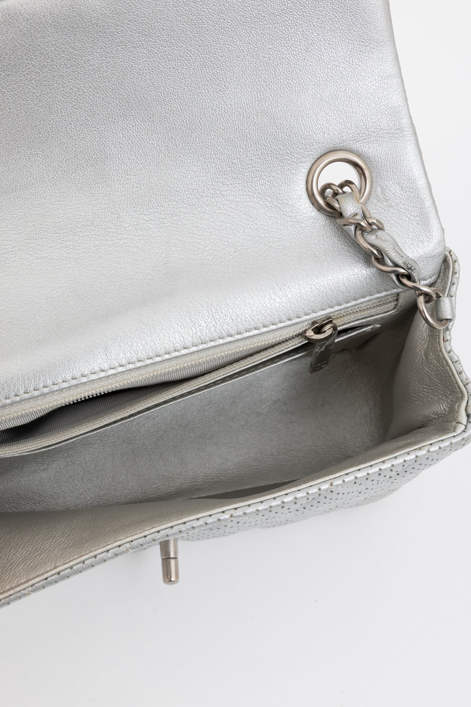 Perforated Leather Mini Classic Flap